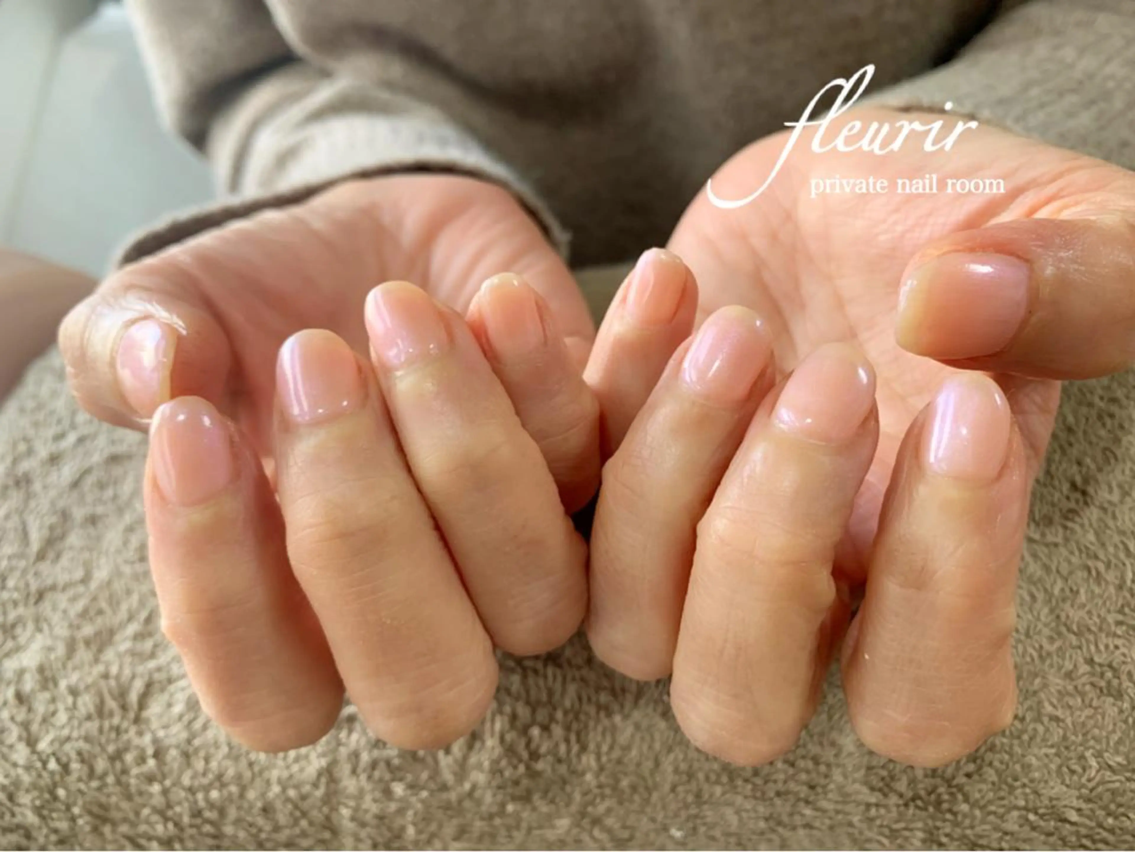 ネイル ワンカラーネイル オレンジ フルリール 【プライベートサロンのネイルデザイン