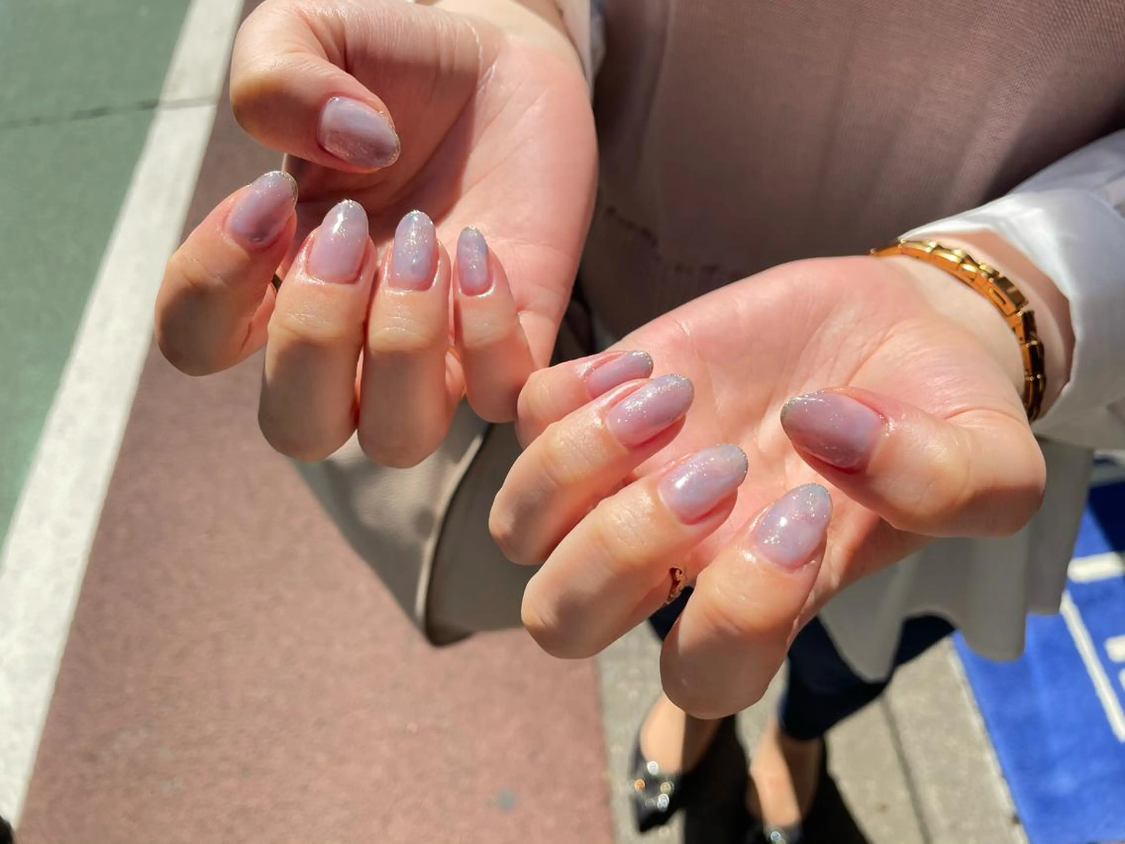 ネイル ハンドネイル ハンドケア R'well所属・はばすみれ🎀ﾈｲﾙ 光ﾌｪｲｼｬﾙ ﾍｱのネイルデザイン