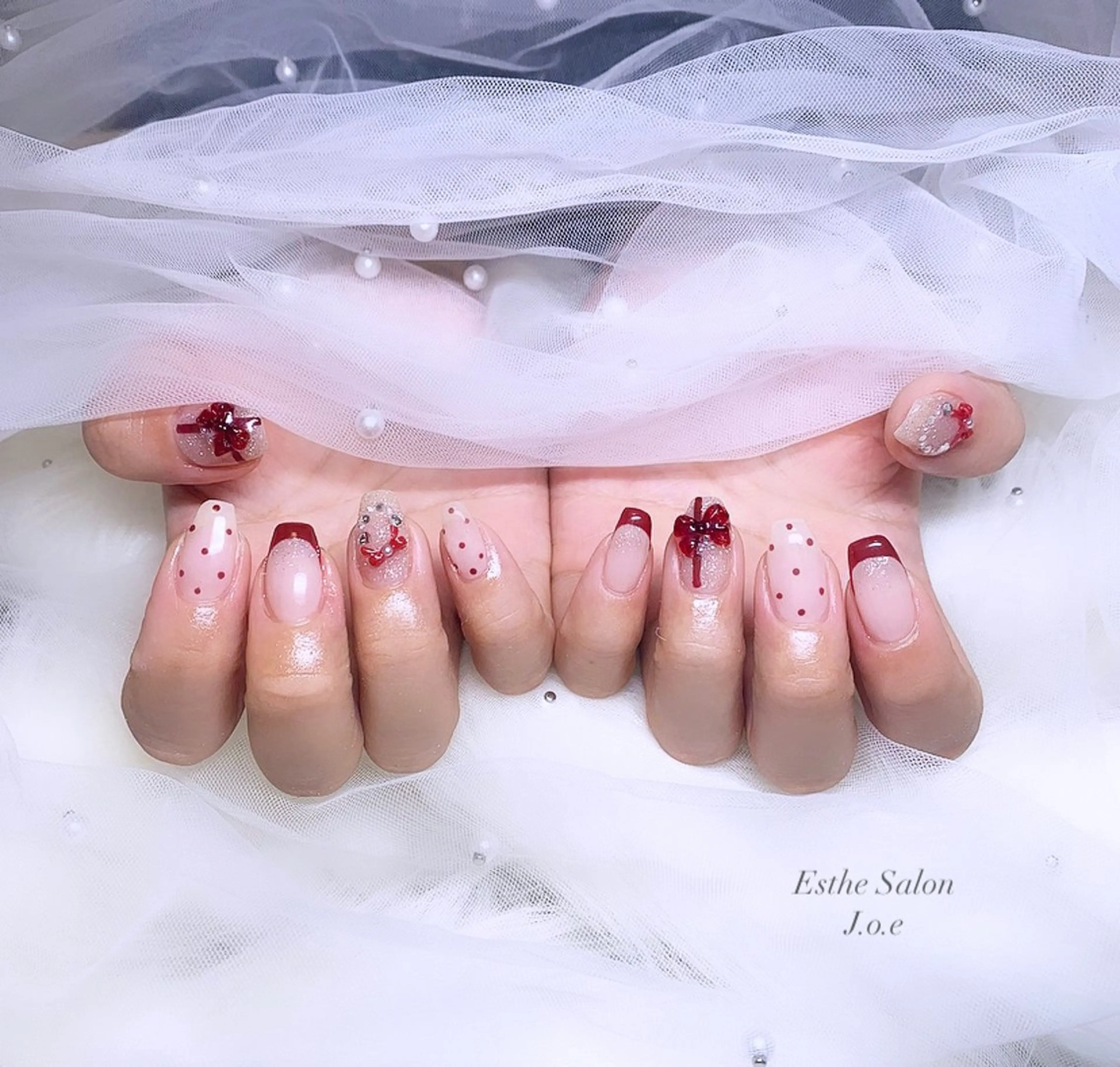 ネイル 赤色 ハンドネイル 石堂 さくらのネイルデザイン