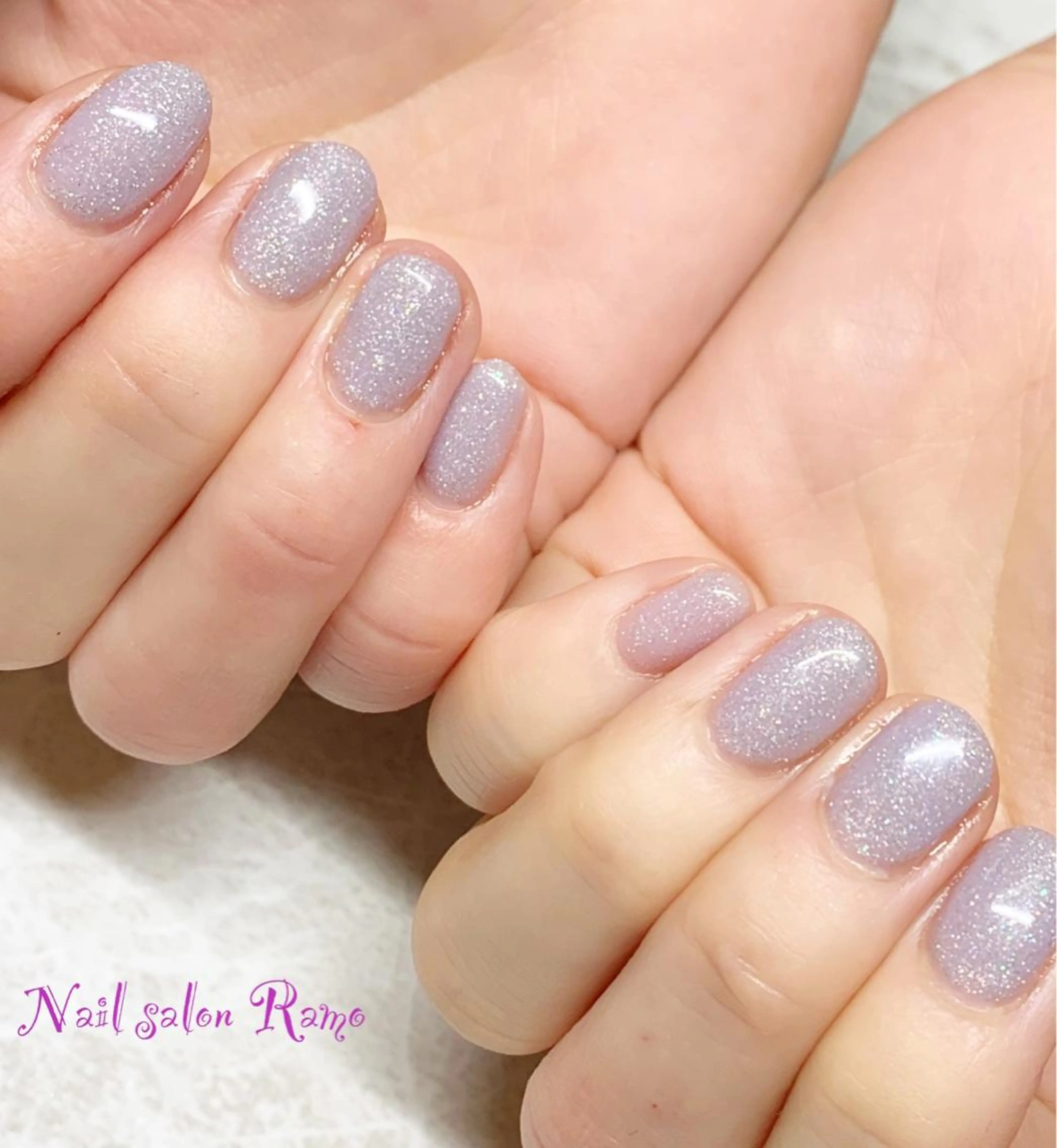 ネイル アートネイル オーロラネイル ブルー ジェルネイル ラメ(グリッター) Nail salon Ramo所属・松田 祥子のネイルデザイン