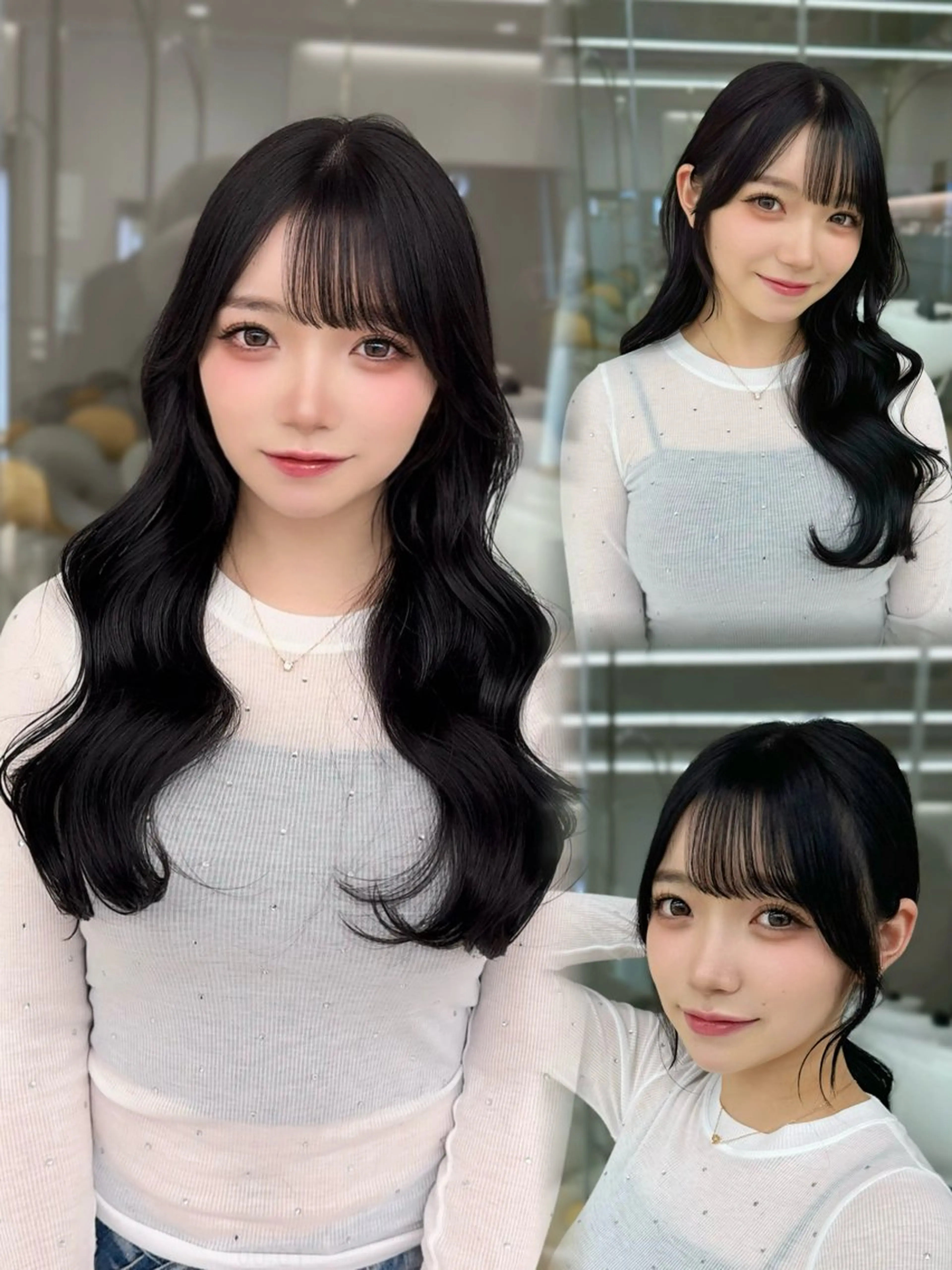 ロング カラー カット ヘアカラー トリートメント COA GINZA 空也/前髪/顔まわりのヘアスタイル