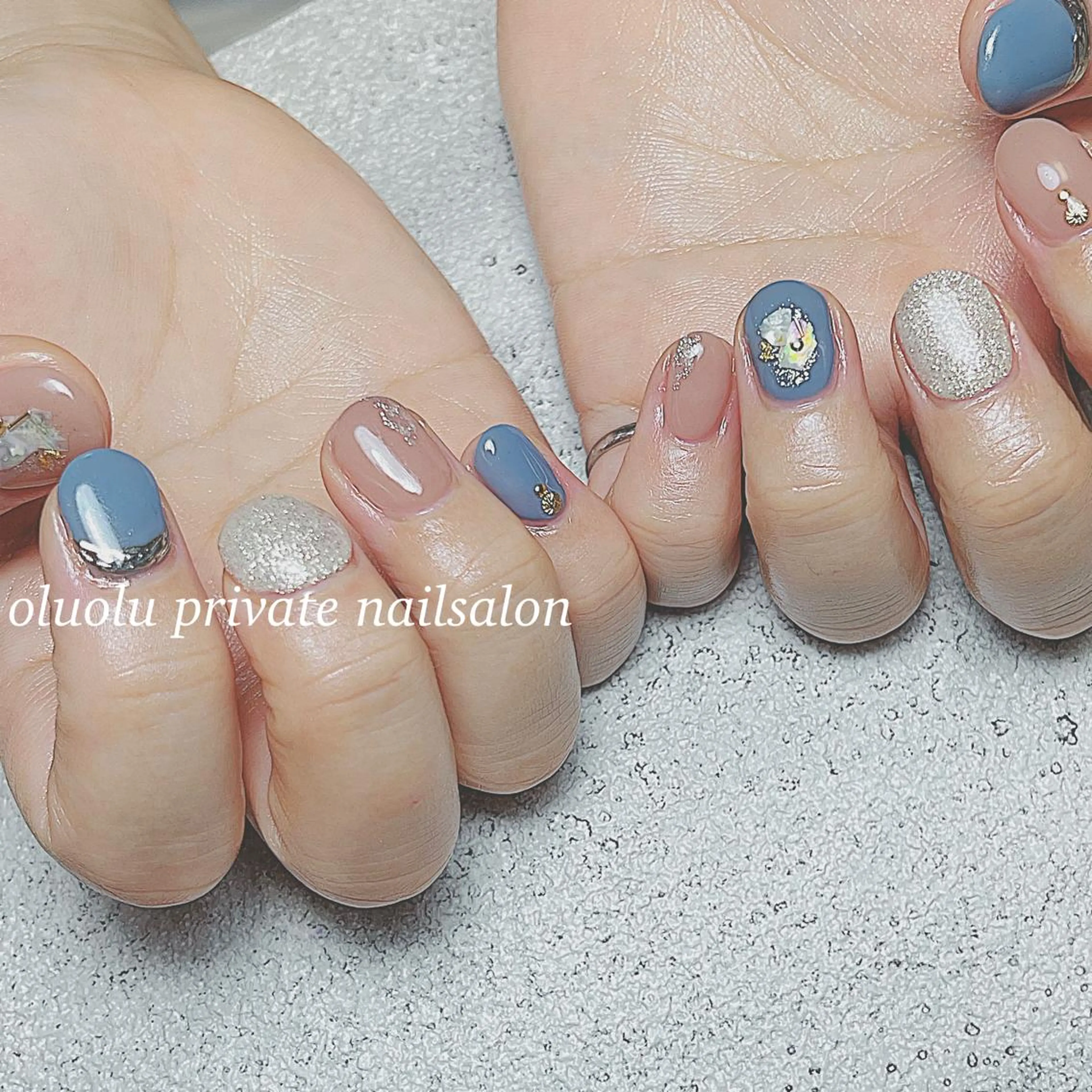 ネイル アートネイル フットネイル ジェルネイル ラメ(グリッター) ミラーネイル ハンドネイル 大村 紬華のネイルデザイン