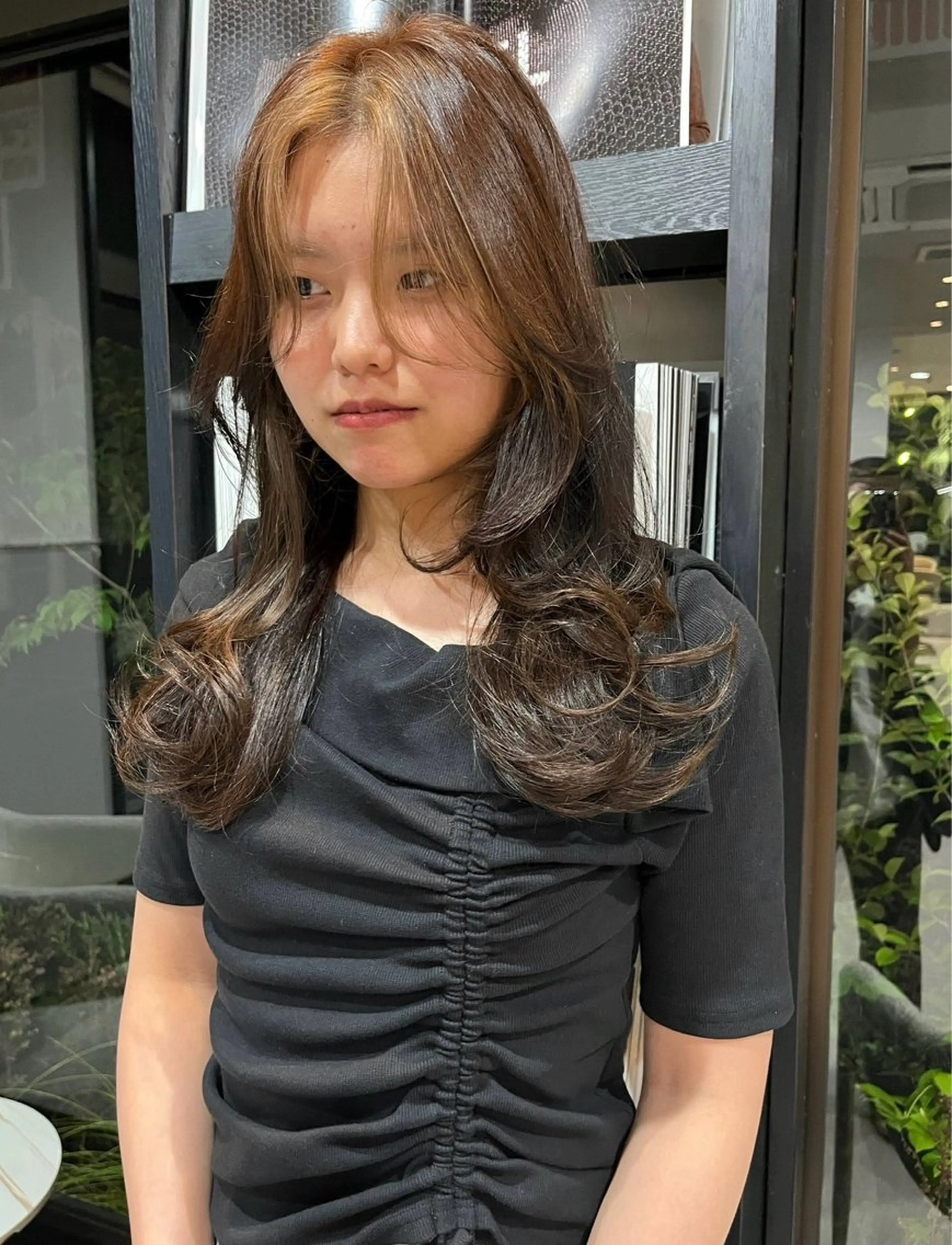 ロング カラー 寺島 理菜のヘアスタイル