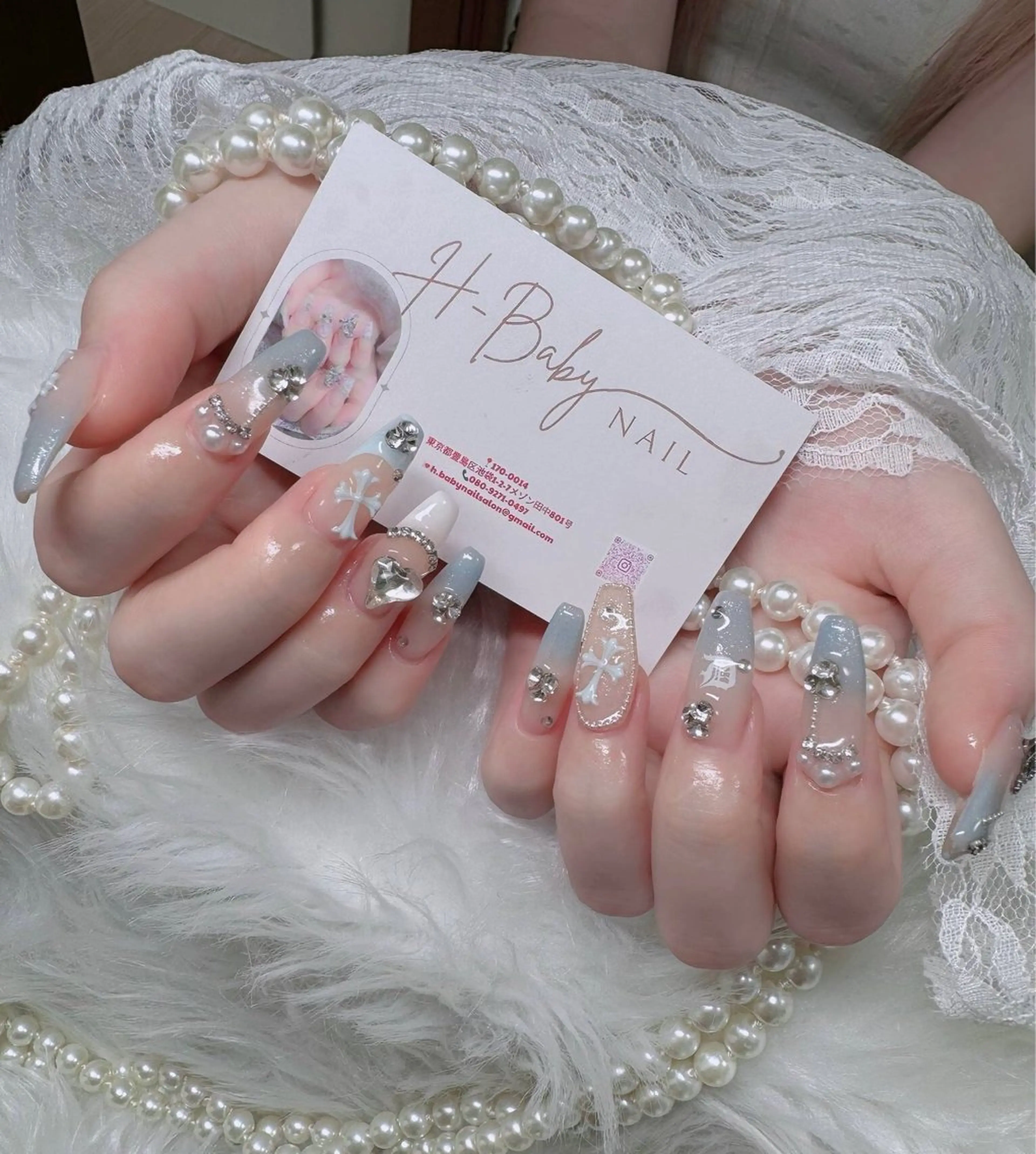 ネイル フレンチネイル ジェルネイル ハロウィン キラキラネイル 韓国ネイル ハンドネイル H.baby Nail Salonのネイルデザイン