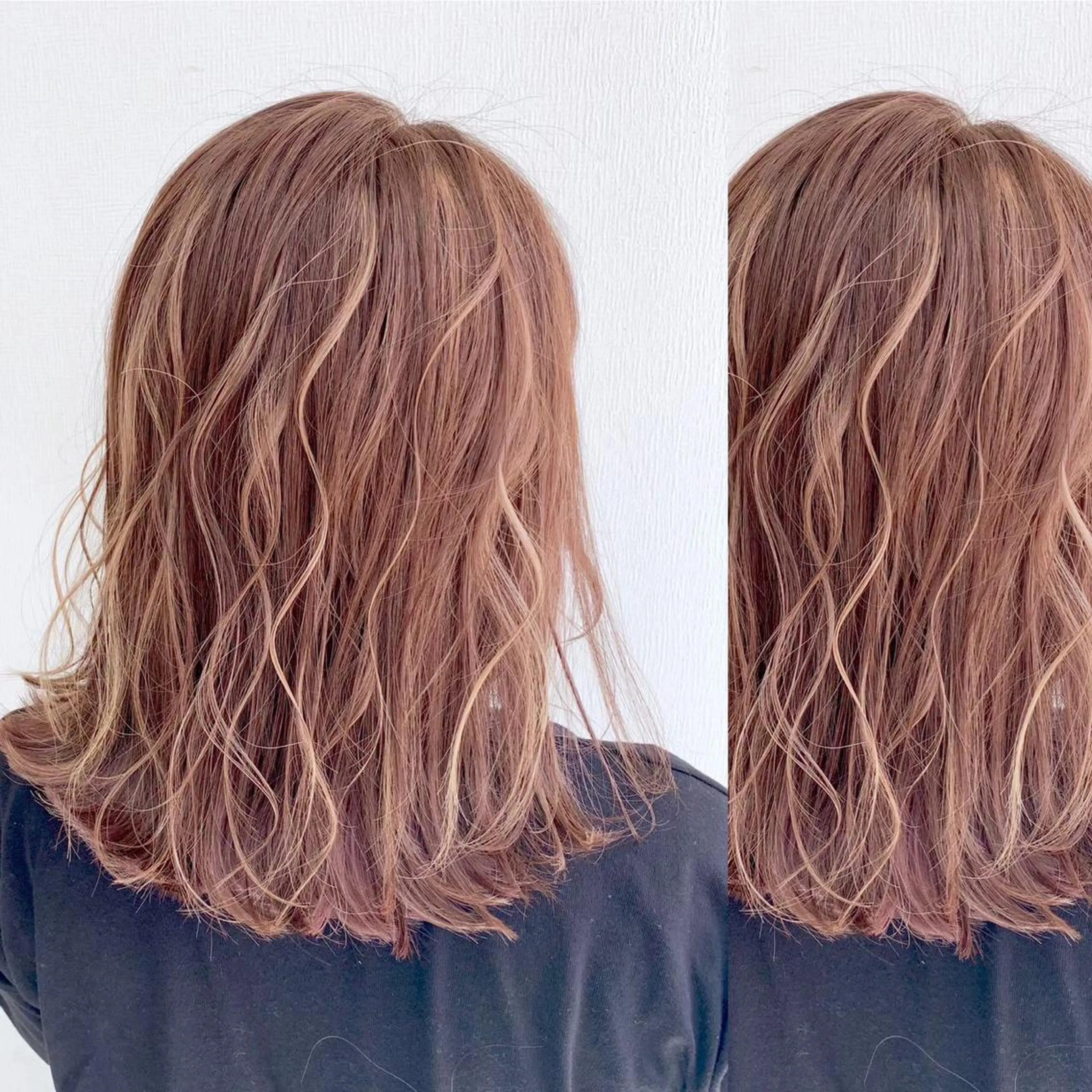 ミディアム カラー カット トリートメント JuNブリーチに 縮毛矯正するプロのヘアスタイル