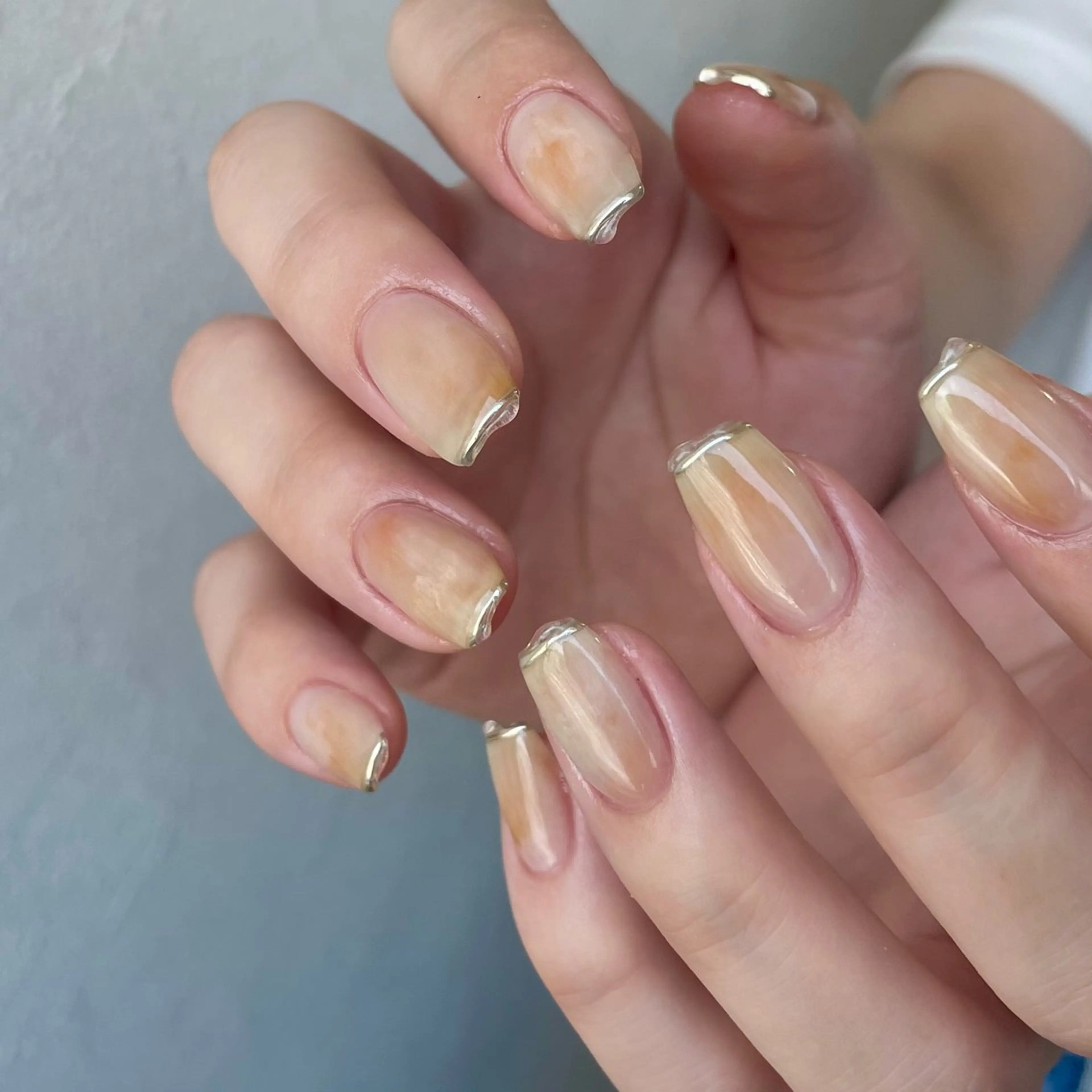 ネイル アートネイル フレンチネイル ジェルネイル ミラーネイル 持ち込み ハンドネイル norme_ akiのネイルデザイン