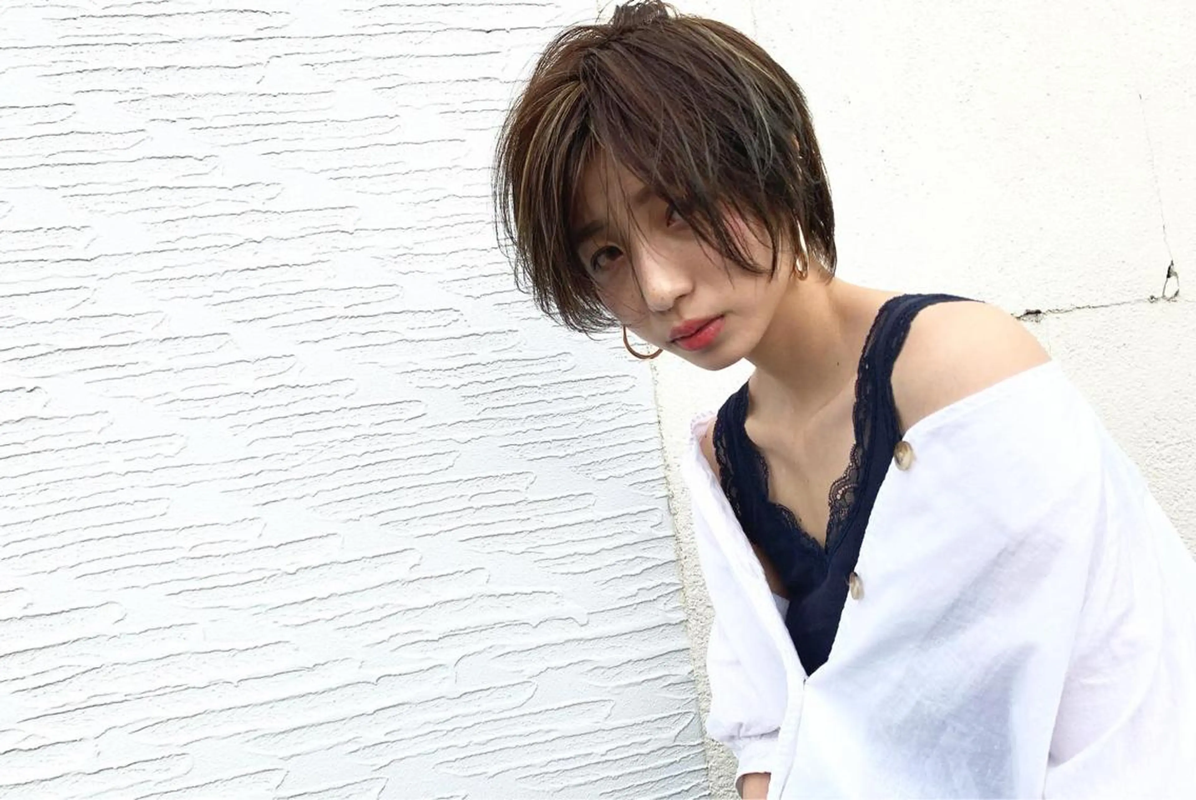 ショート カラー グレージュ ハイライトカラー ハイライト カット ヘアカラー トリートメント IORI #韓国ヘア#髪質改善のヘアスタイル