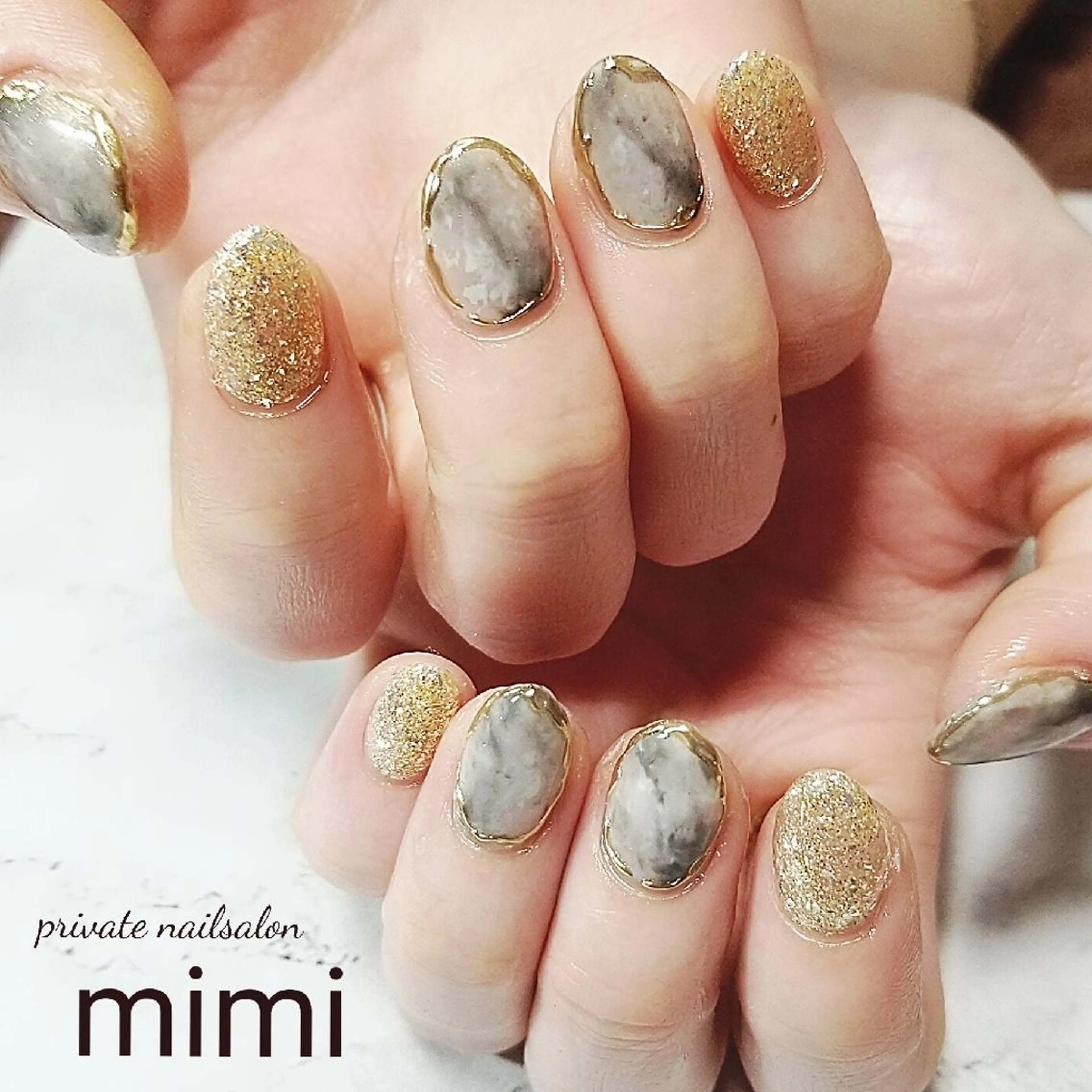 ネイル アートネイル 大理石ネイル(マーブル) ニュアンスネイル 博多ネイル ｍｉｍｉのネイルデザイン