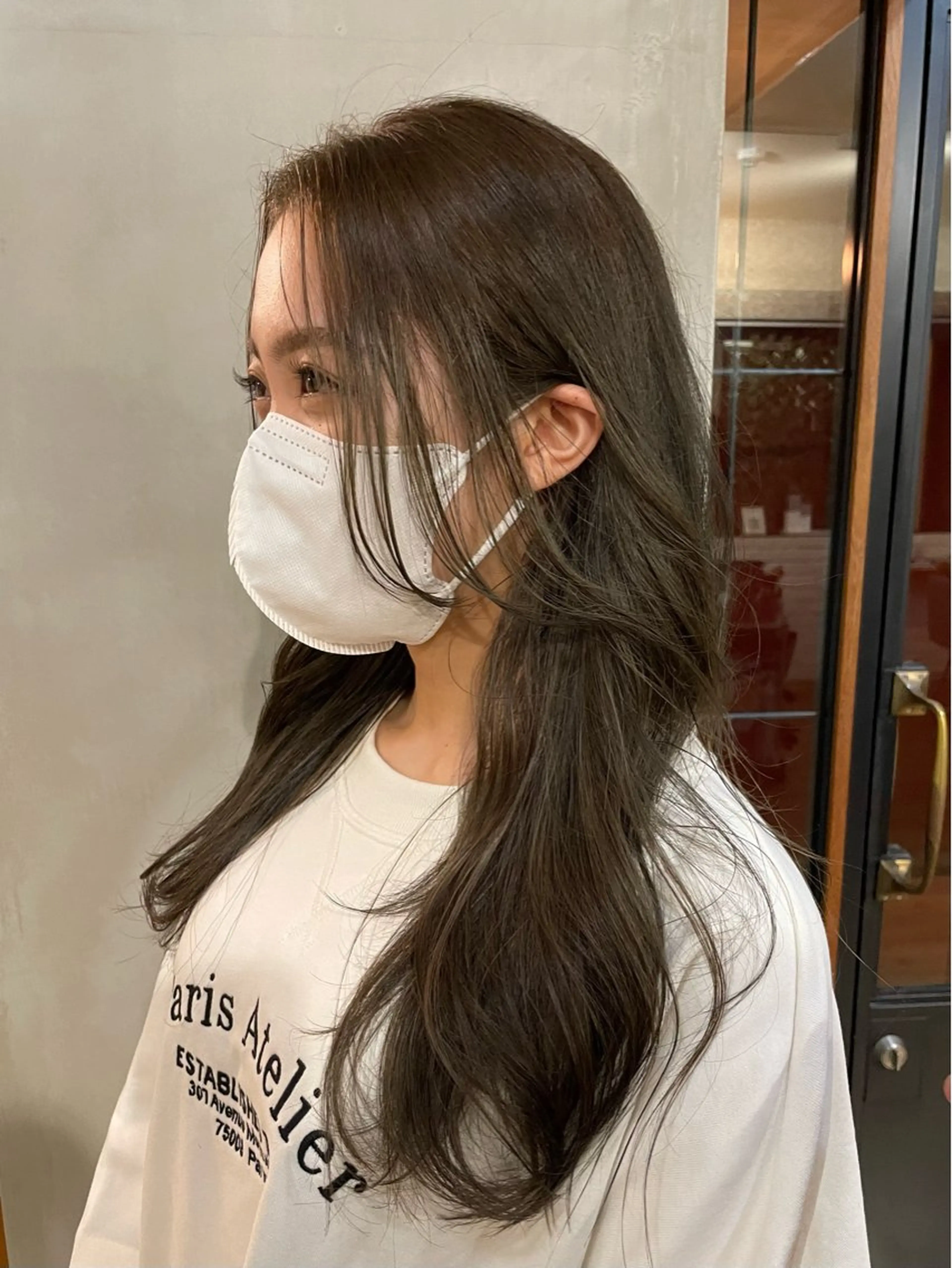 ロング カラー ベージュカラー 透明感カラー グレージュ オリーブベージュ オリーブカラー きよまつ みさきのヘアスタイル