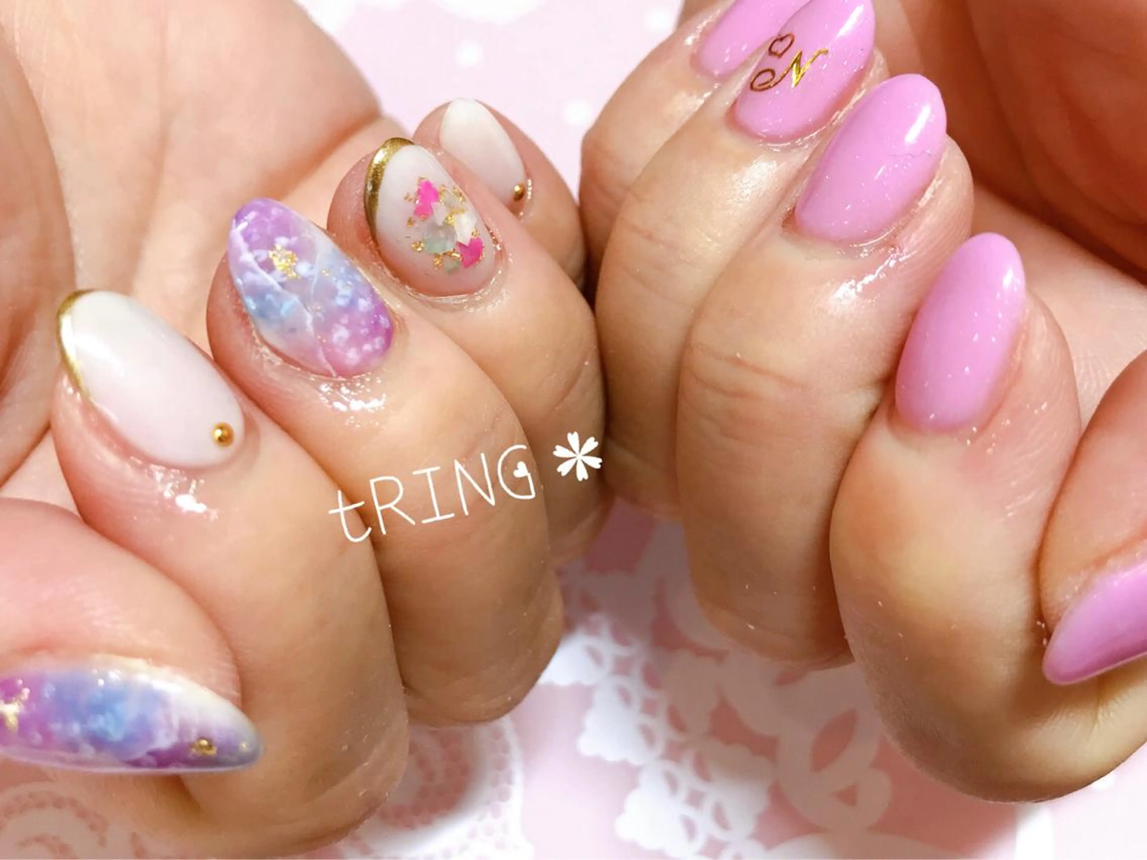 ネイル 持ち込み ハンドネイル tRING＊ しいの木台のネイルデザイン
