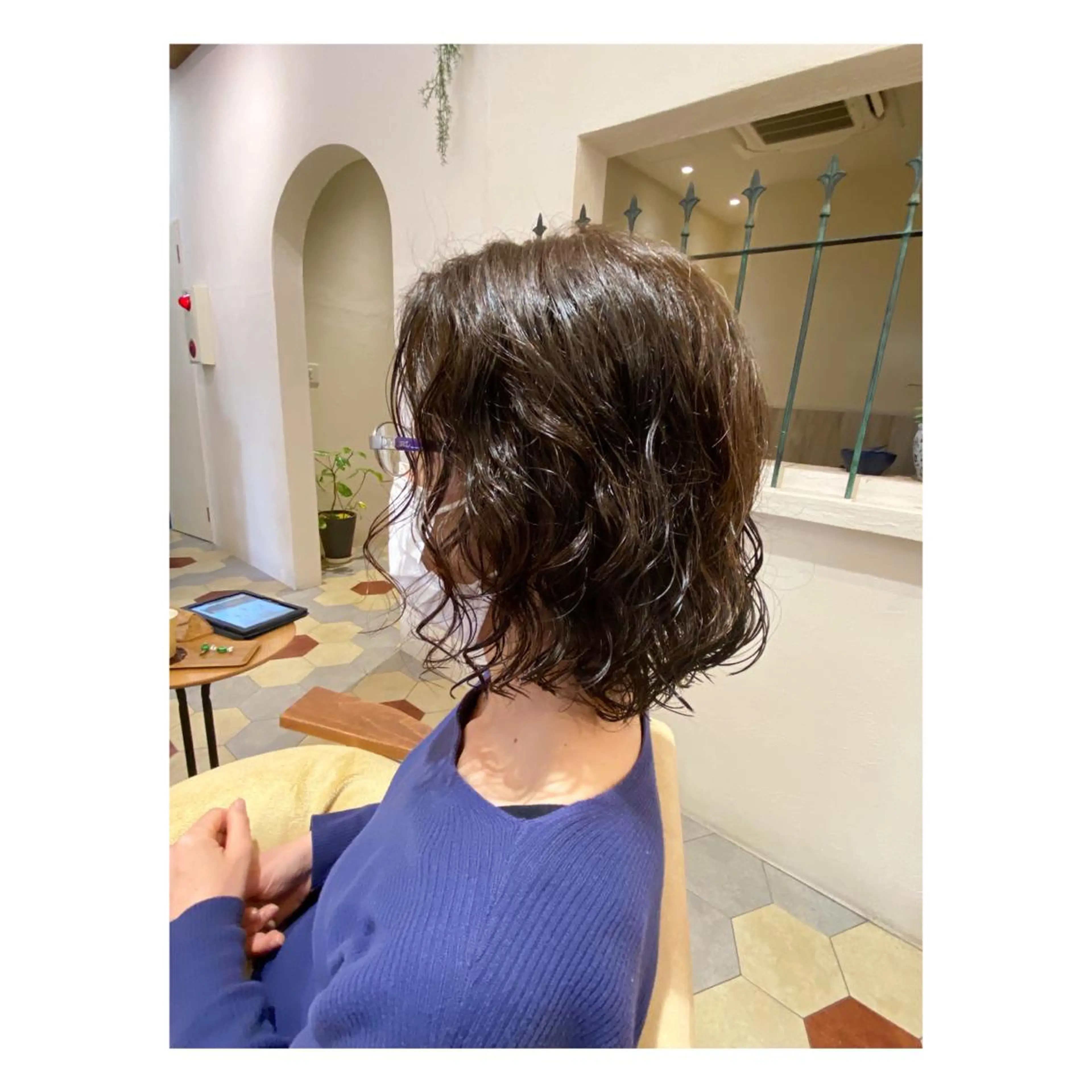 セミロング パーマ セミロングパーマ スパイラルパーマ カット パーマ 菊池大一 溝の口パーマのヘアスタイル