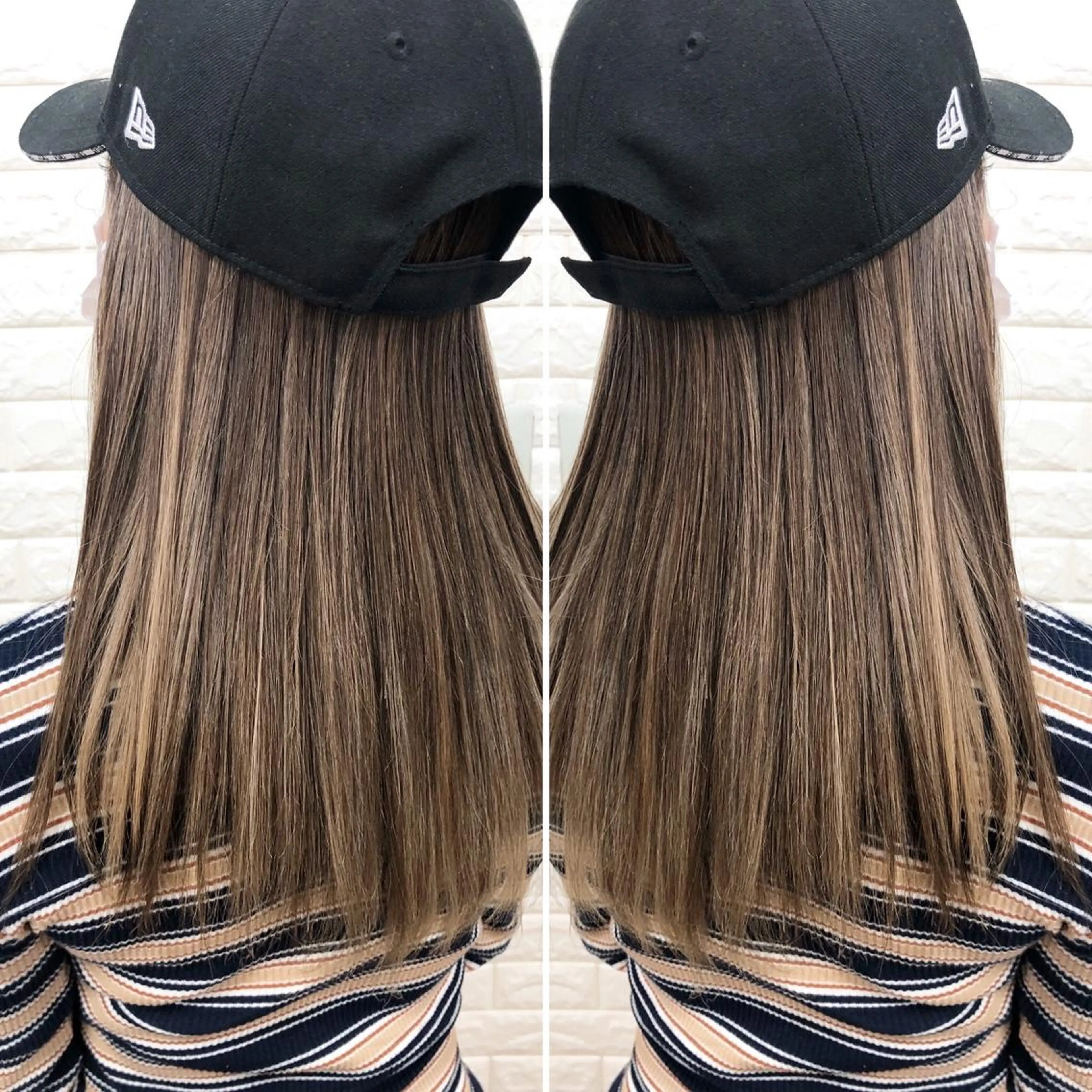 セミロング カラー ベージュカラー ハイライトカラー ハイライト ヘアカラー トリートメント famille所属・famille ファミーユのヘアスタイル