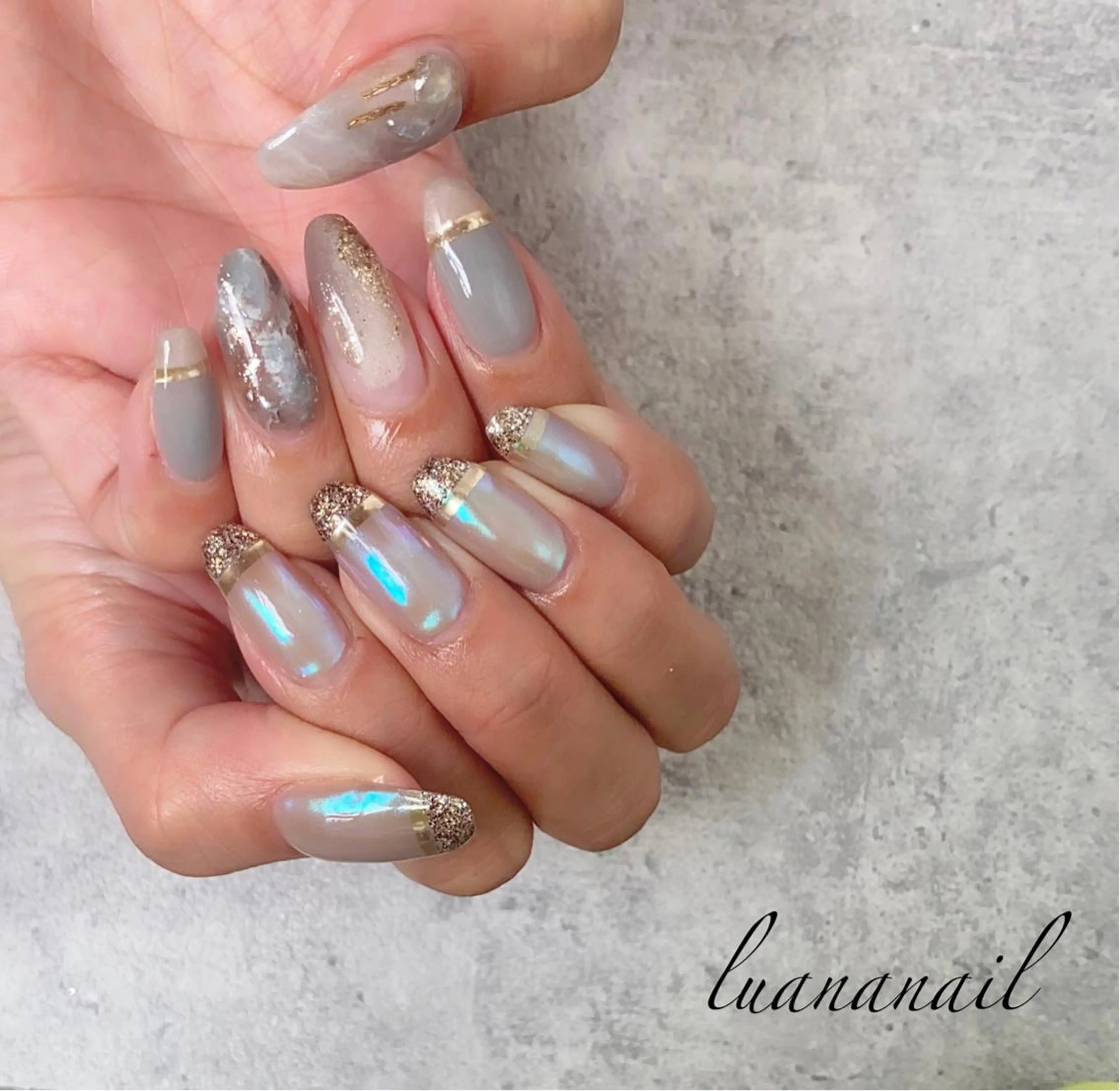 ネイル オーロラネイル ハンドネイル luana nailのネイルデザイン