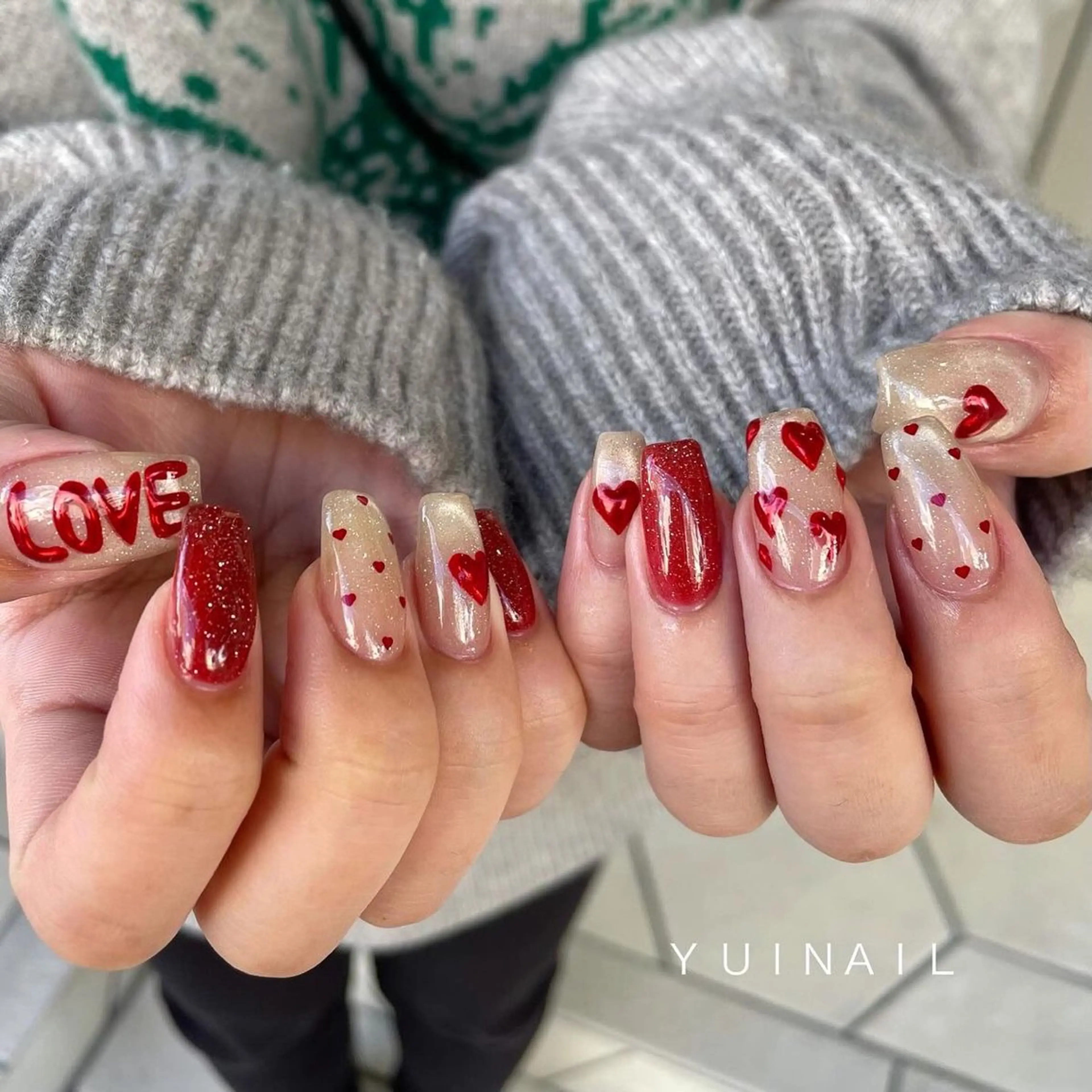 ネイル グラデーション ラメ(グリッター) マグネットネイル ミラーネイル ニュアンスネイル ハンドネイル Lumi de nails所属・Lumi de nailsのネイルデザイン