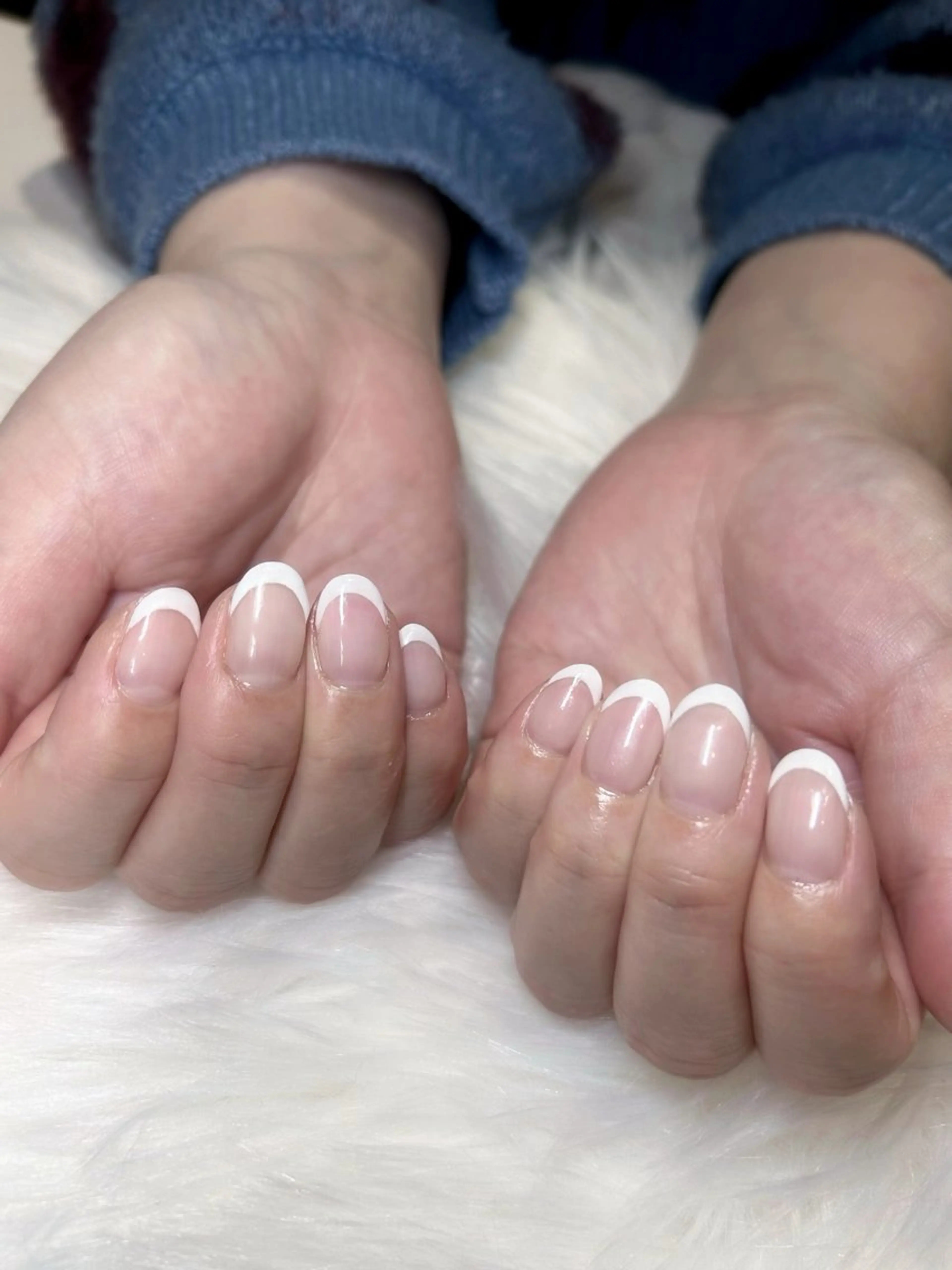 練習モデル募集❕クリアベース白フレンチ  オフなし  ￥2750の写真