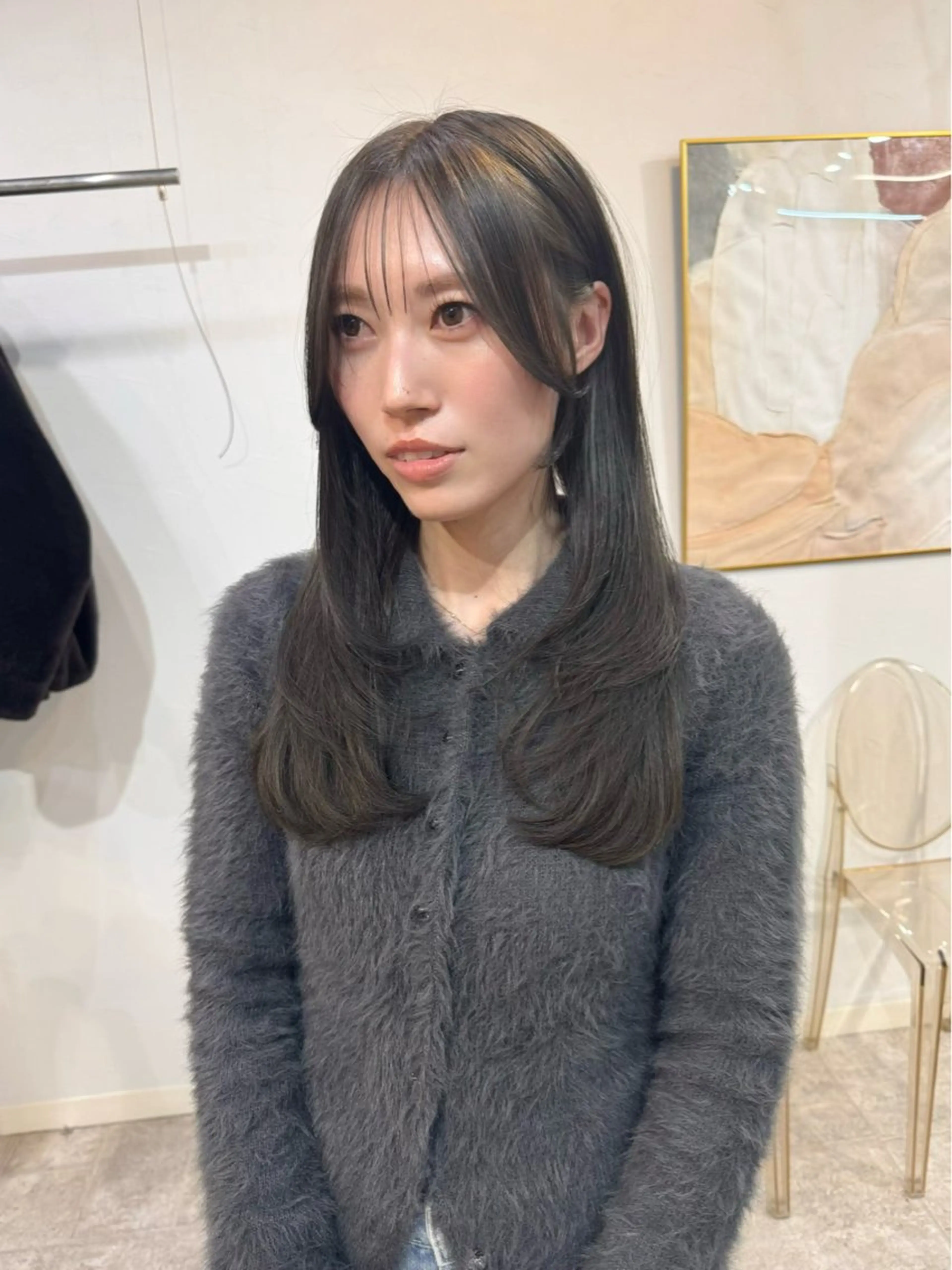 ロング カラー バレイヤージュ ブリーチ ケアブリーチ グレージュ ハイライトカラー ヘアカラー lani 天神大名/ブリーチのヘアスタイル