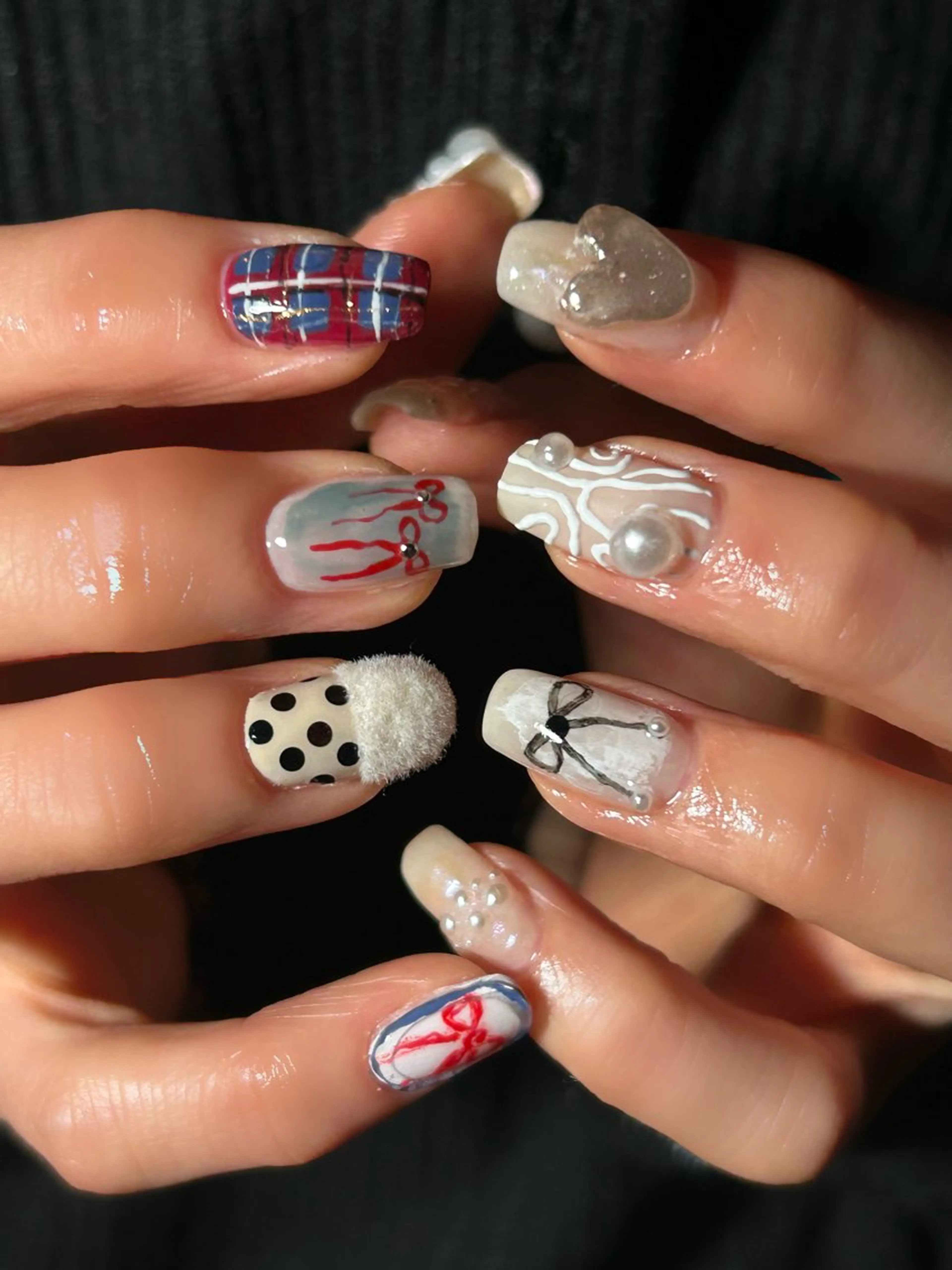 𐊗𐊫𐊣𐊠𐊲𐊖パーツもつけたいな7-10本 🐻🫧▶︎他のお爪はシンプルネイルになります‪‪🤍𓈒𓏸の写真