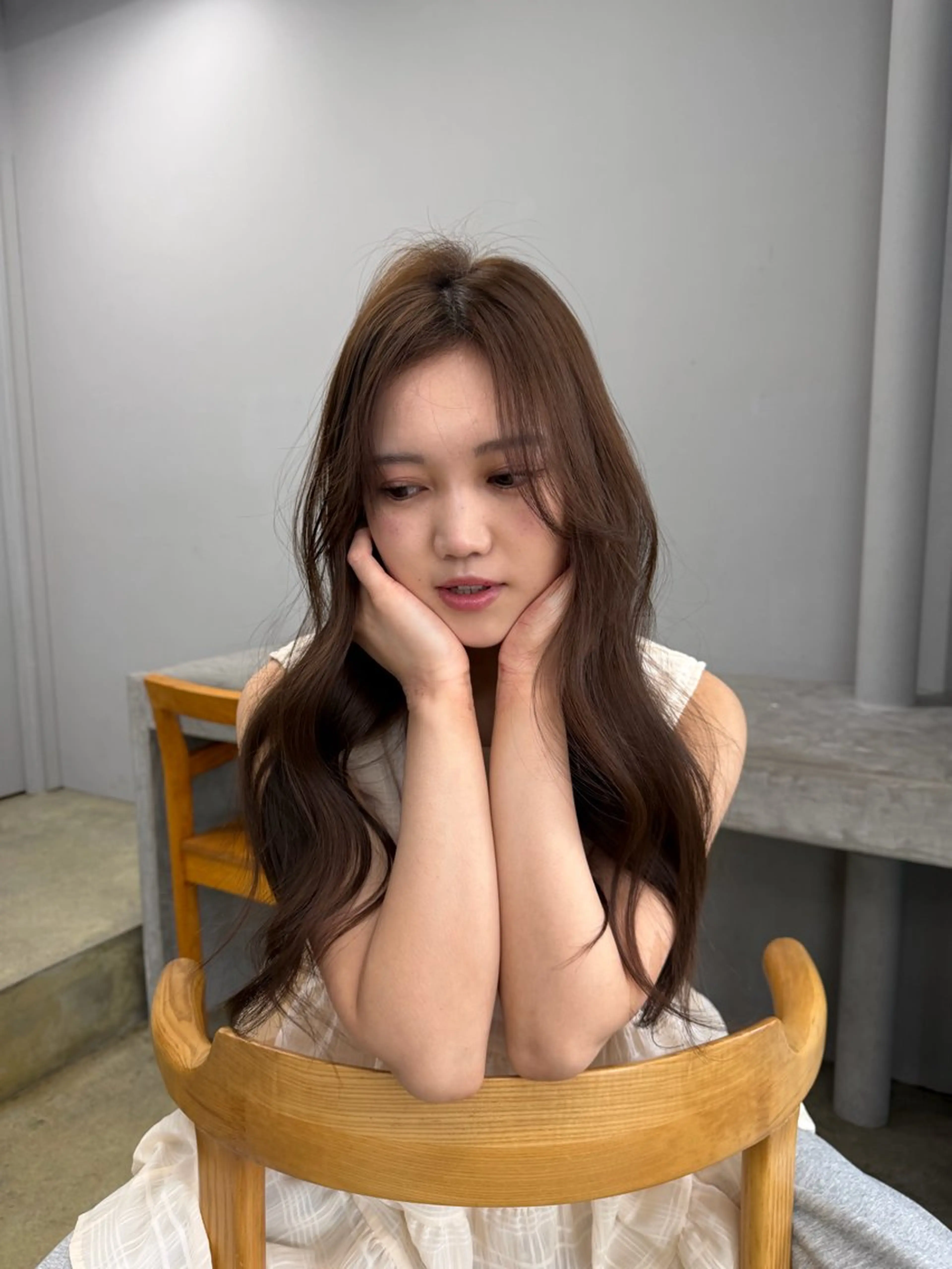 ロング カラー ヘアカラー トリートメント 愛莉/ラベンダー/ ベージュ/ブラウンのヘアスタイル