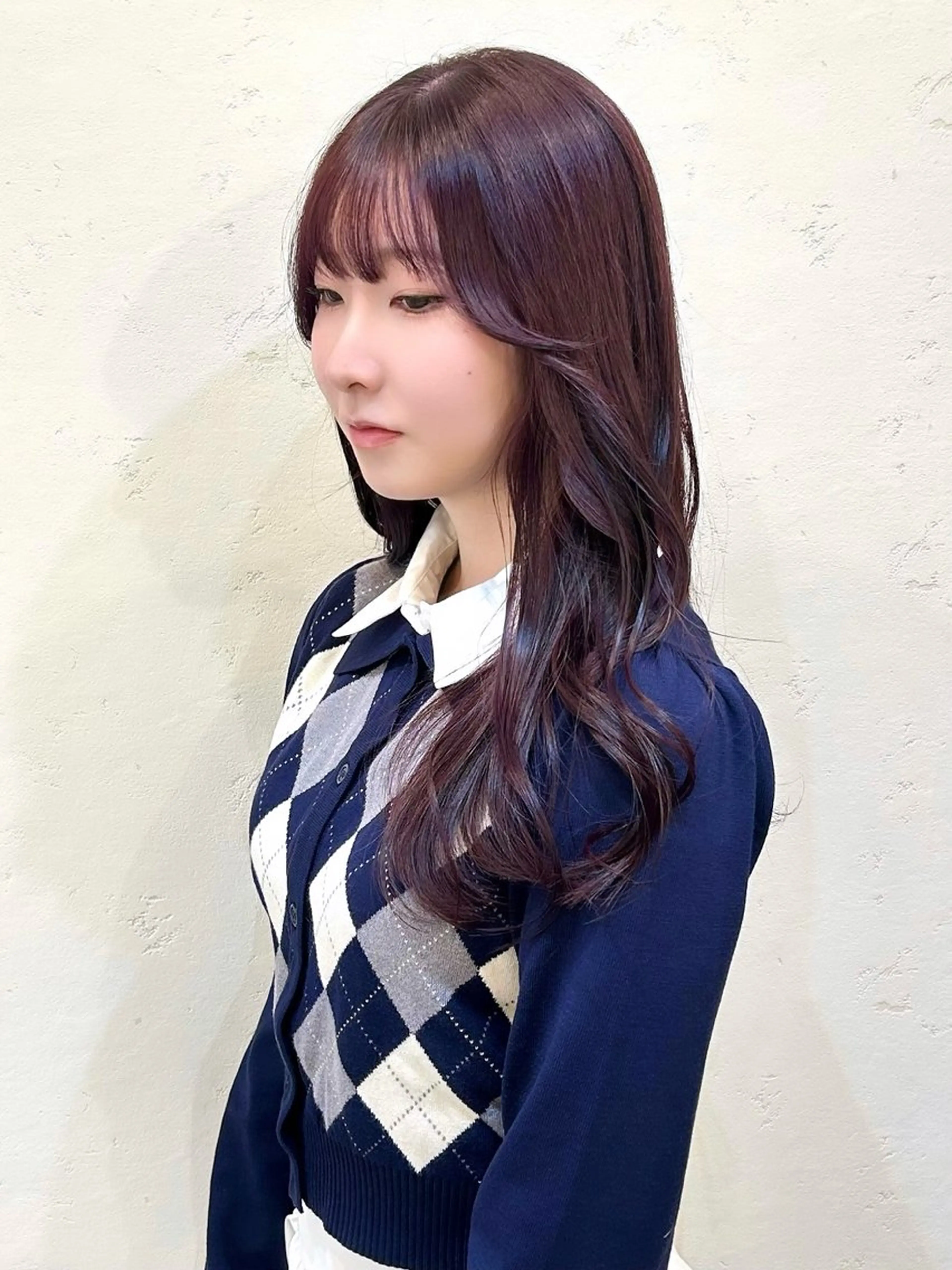 ロング カラー カット ヘアカラー トリートメント レイヤー/ラベンダー オージュア/枝元唯のヘアスタイル