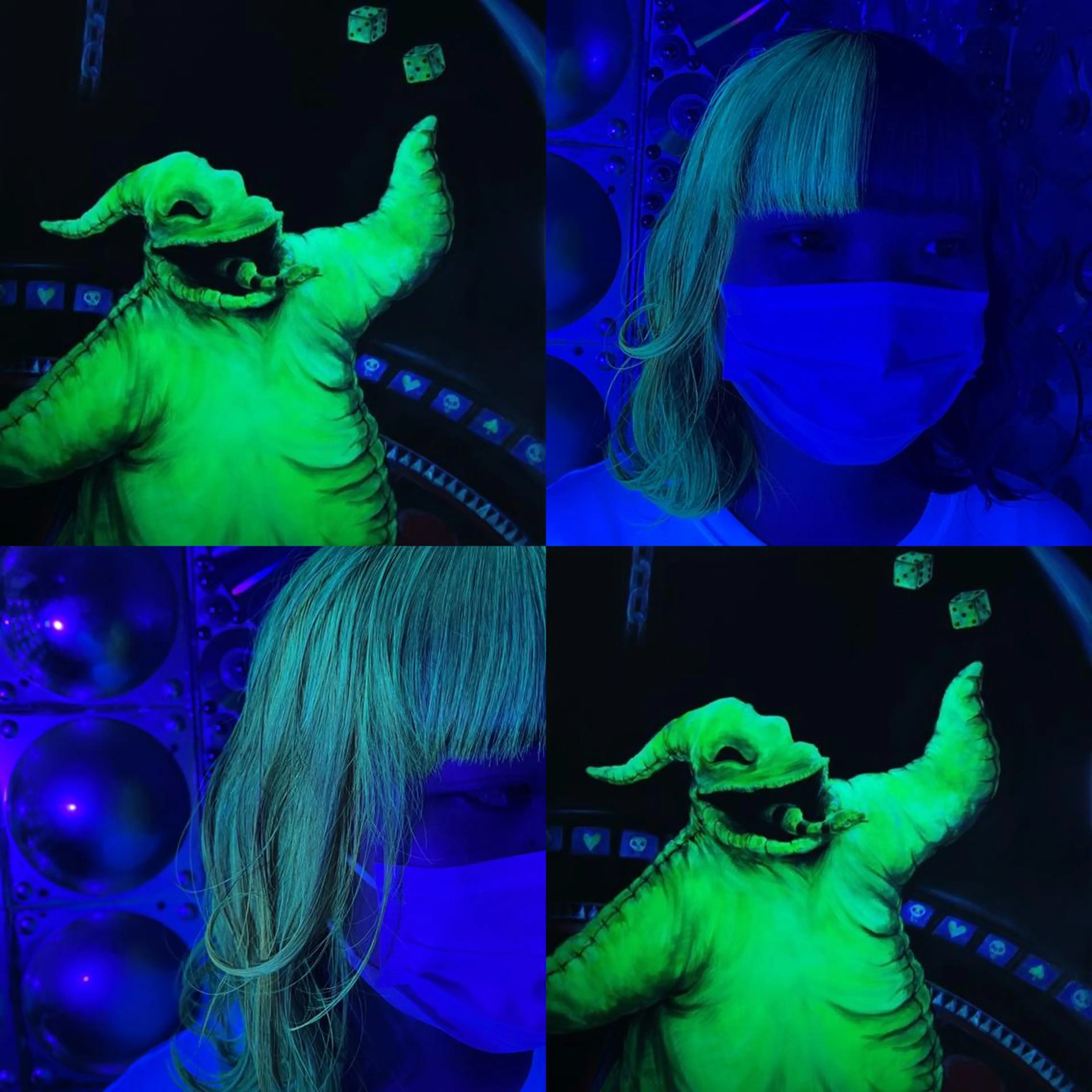 ミディアム カラー ヘアアレンジ オレンジ バイオレットカラー ハロウィン クリスマス haco+所属・🌈派手髪エクステ ブレイズ🌈ひろとのヘアスタイル