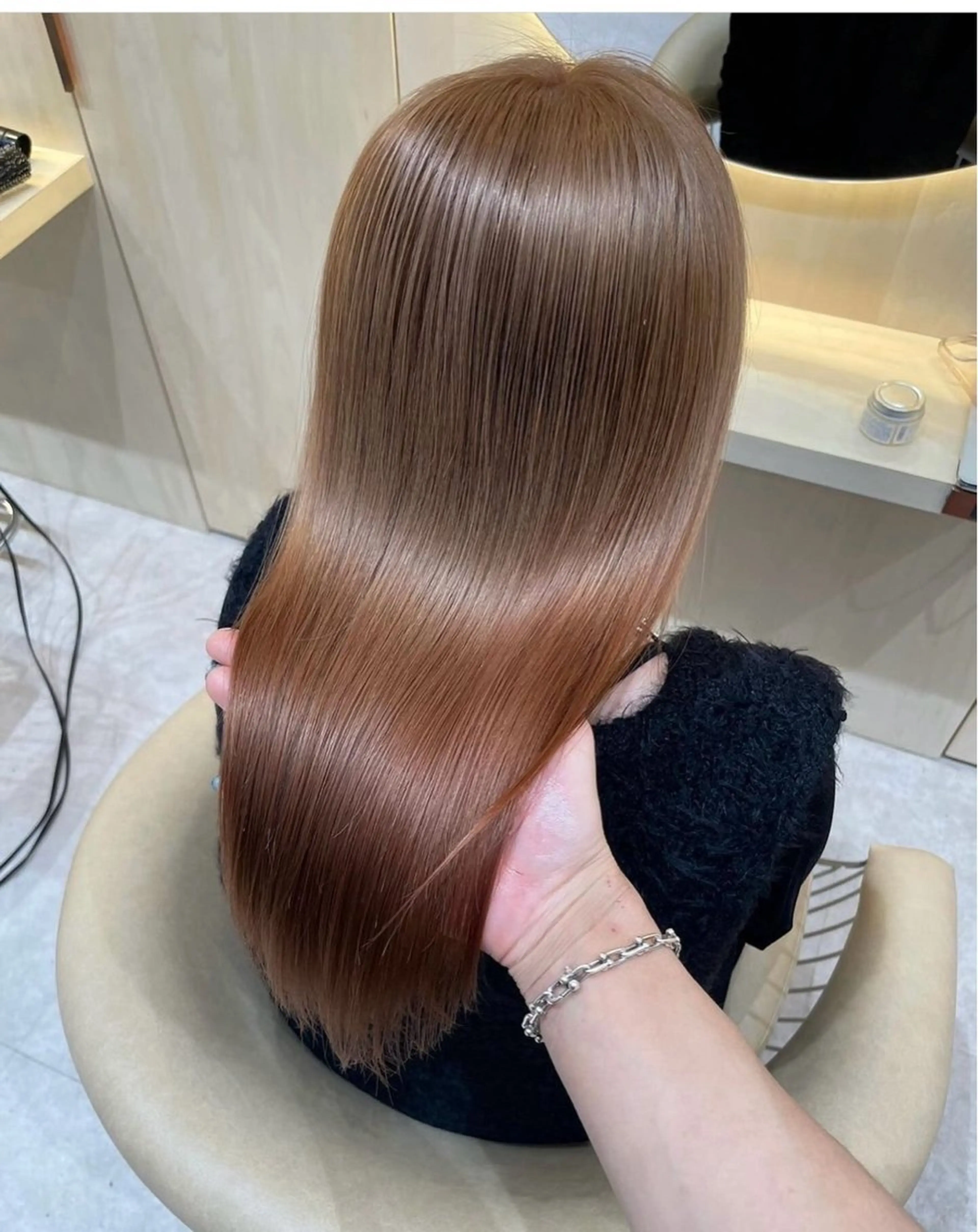 【ミニモ特別価格】艶カラー🩵＋カシミヤトリートメント(髪質改善トリートメント)🩵✨️の写真