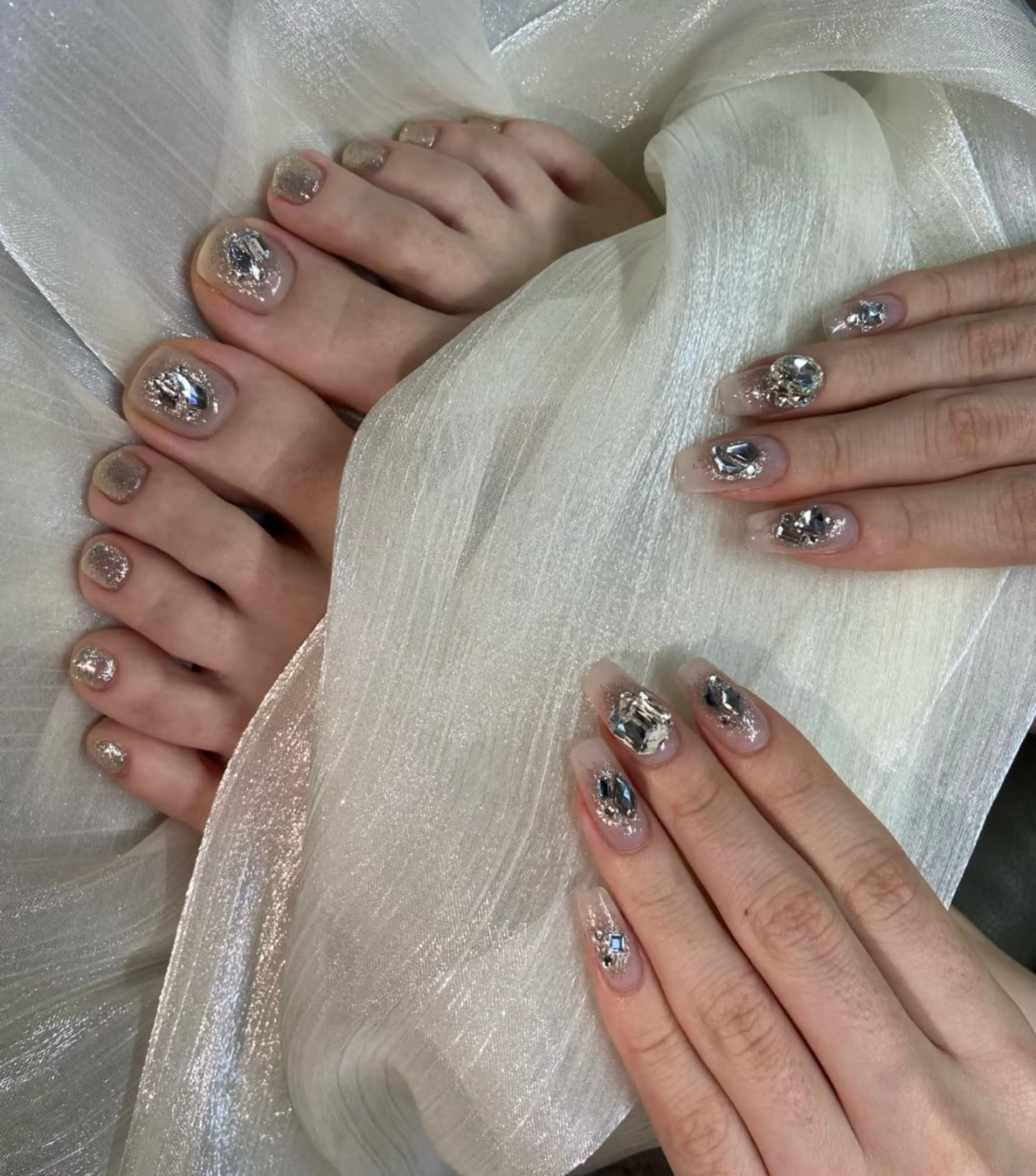 [フット+ハンド]ワンカラー/ラメグラコース　¥7500の写真