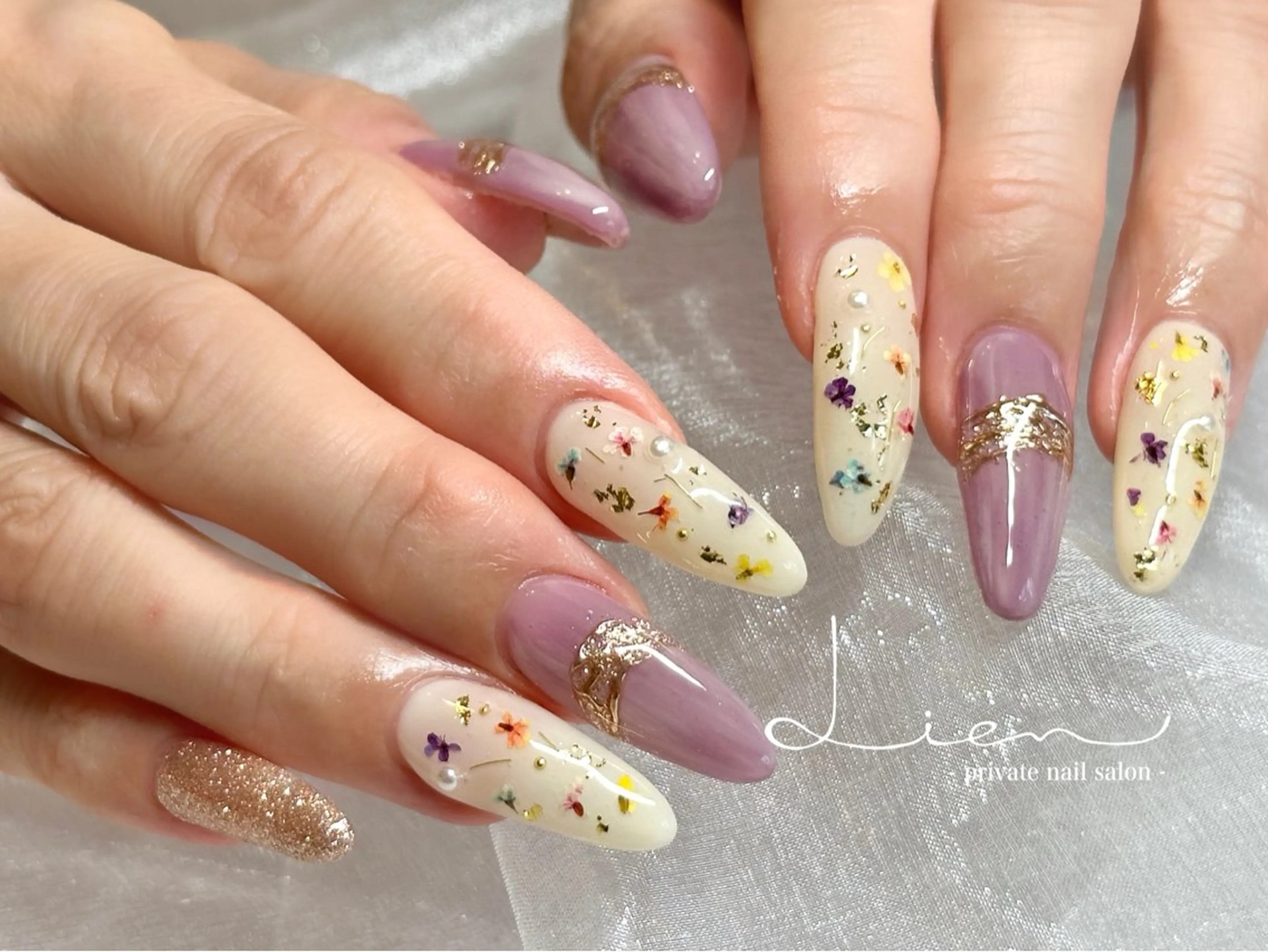 ネイル ロングネイル ハンドネイル Lien 【リアン】北堀江のネイルデザイン