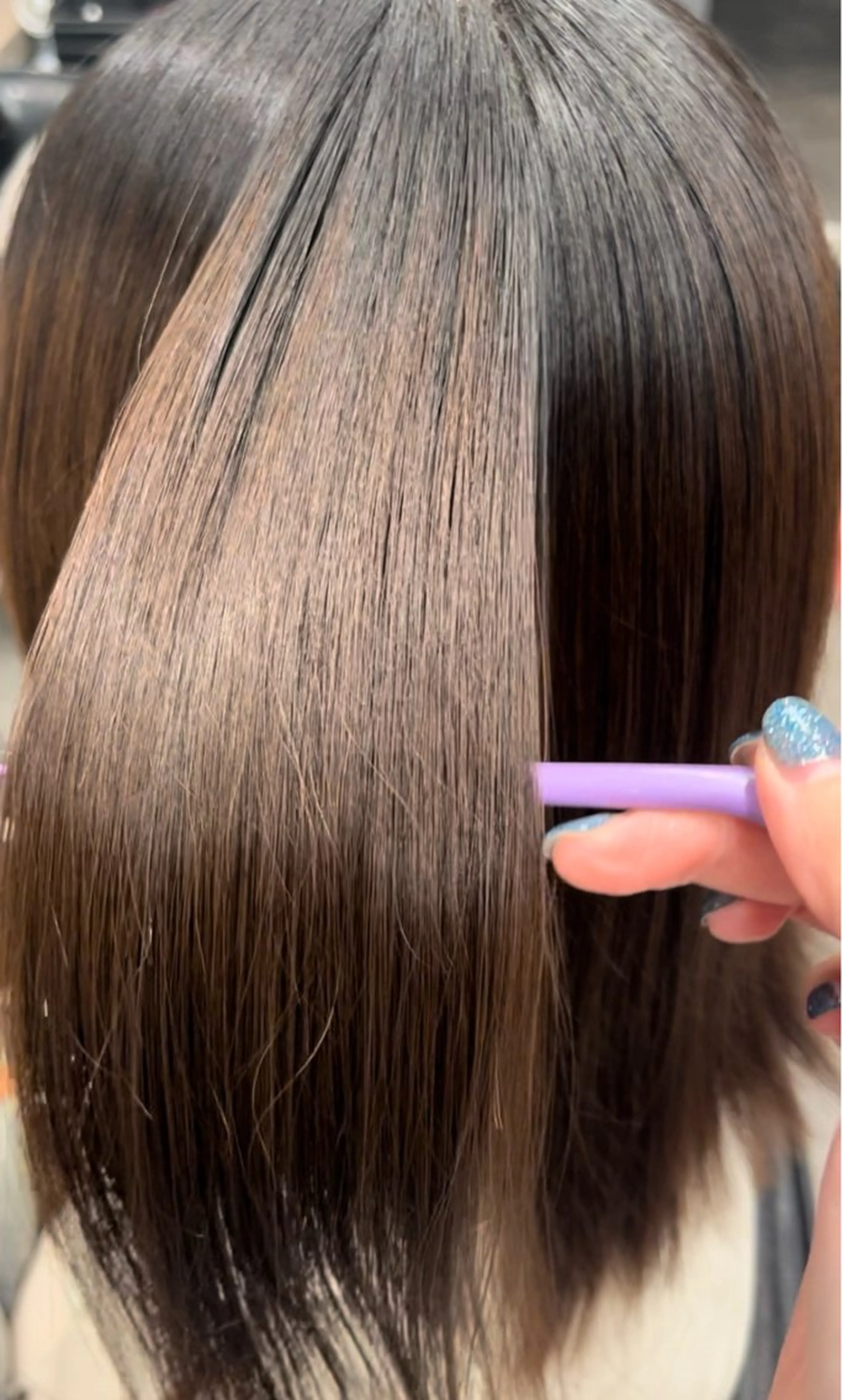 ミディアム ミディアムパーマ ボブ/透明感カラー/ 髪質改善/🌙/ルナのヘアスタイル