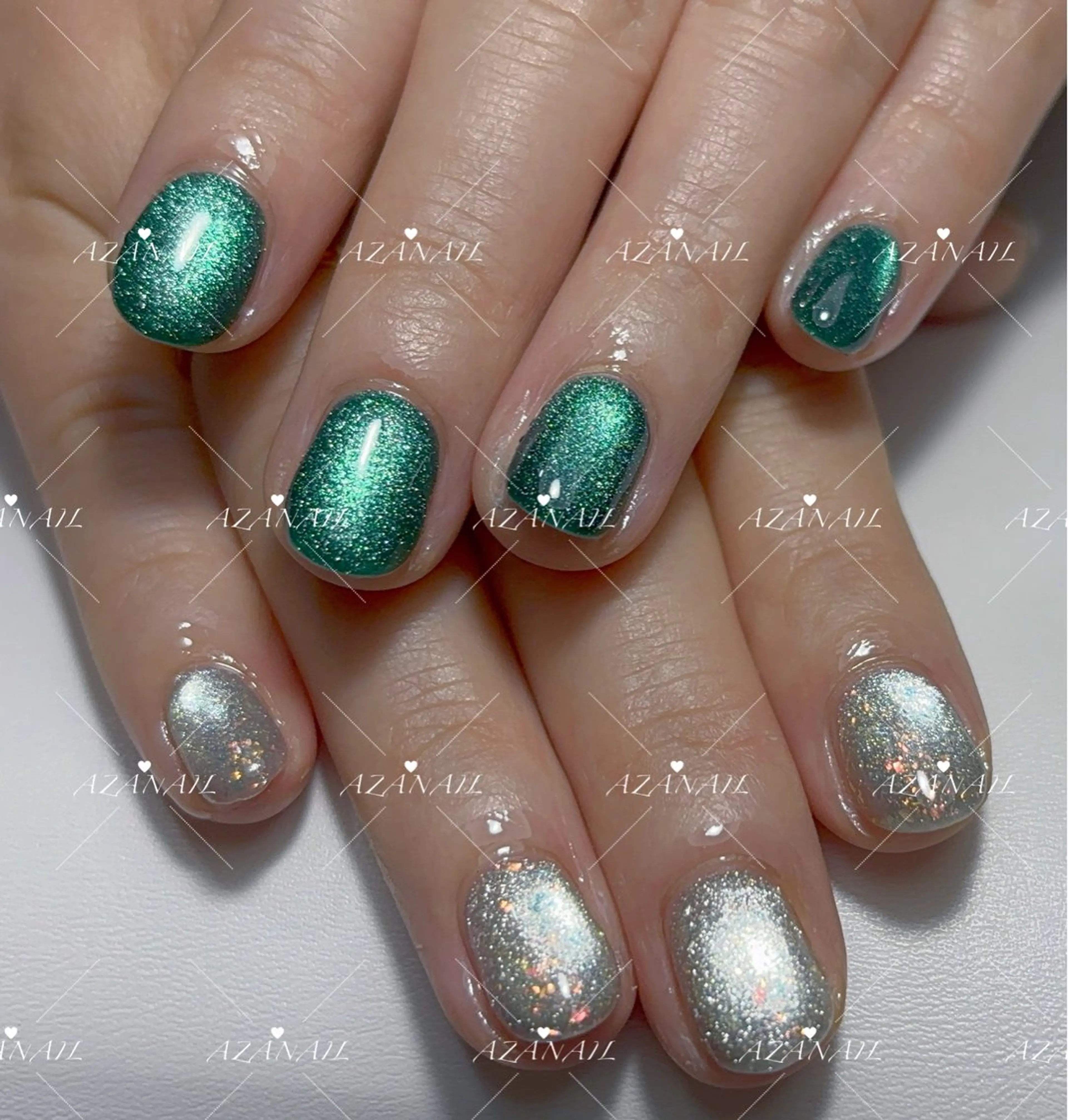 ネイル チークネイル グラデーション マグネットネイル シンプルネイル 春ネイル ハンドネイル AZA NAILROOMのネイルデザイン