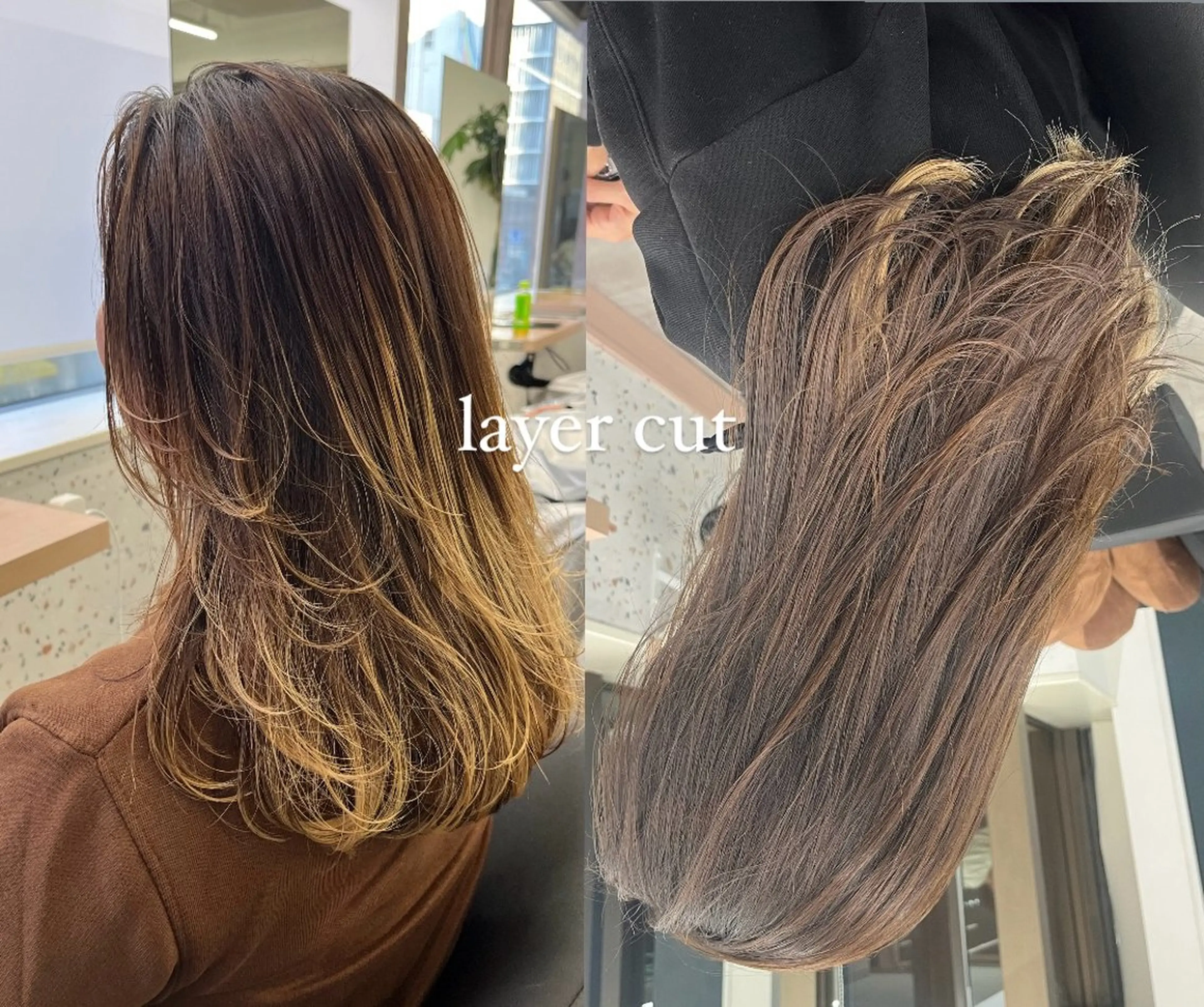 セミロング Ⓜ︎iyu🌊/海外 風ハイライト特化のヘアスタイル