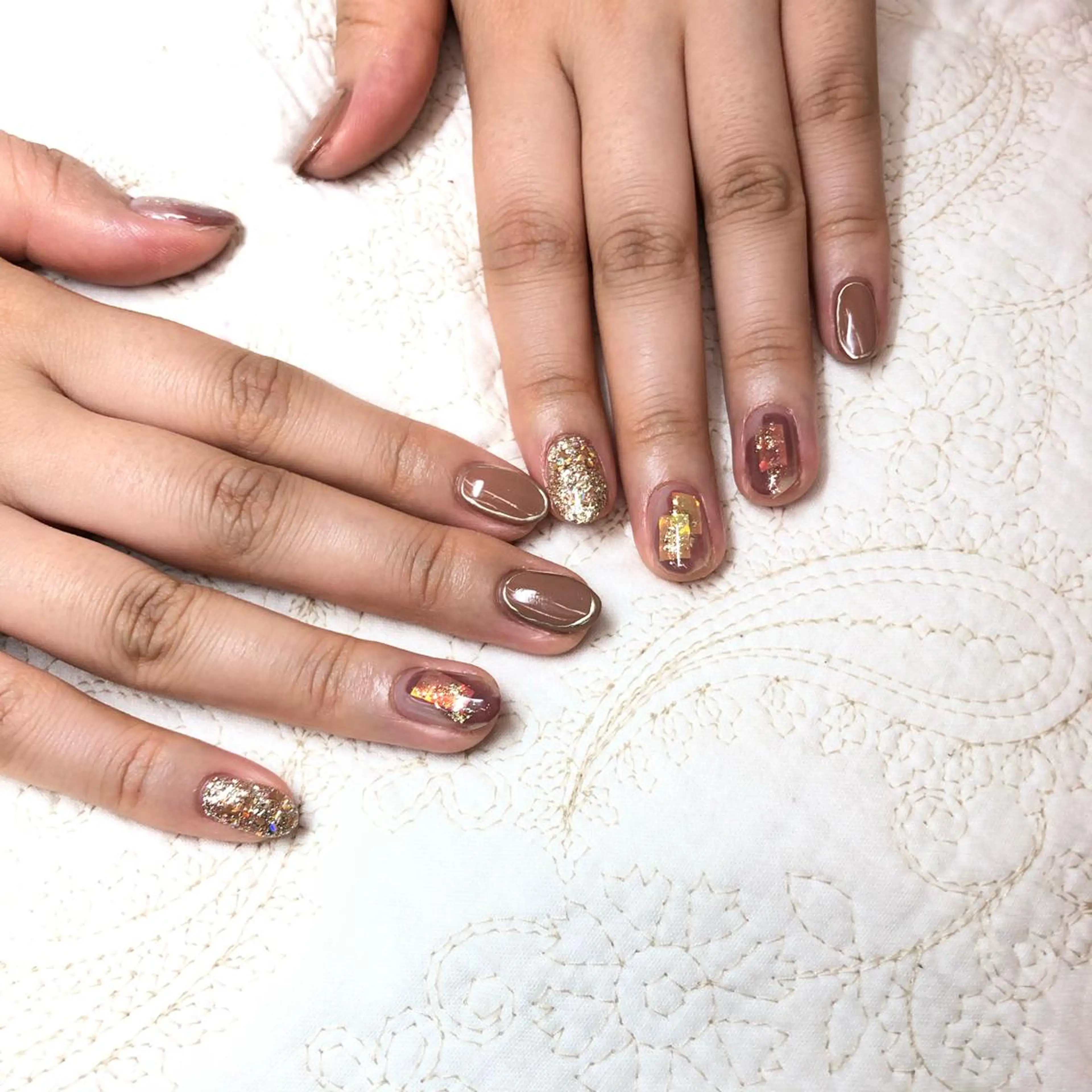 ネイル ブラウン ニュアンスネイル 🎀AYAKO 🎀中韓ネイルのネイルデザイン