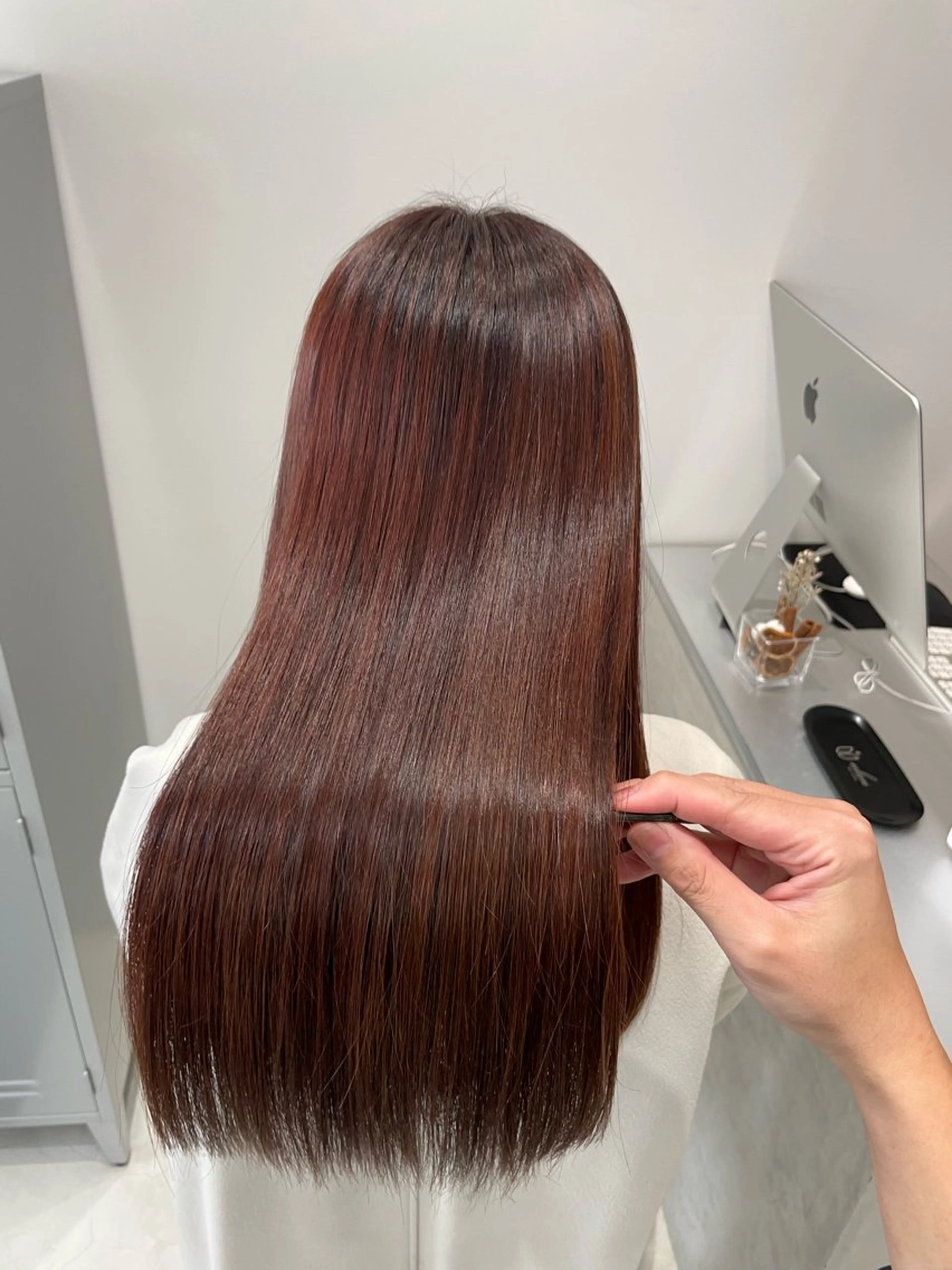 セミロング カラー 髪質改善 縮毛矯正 ulan所属・髪質改善/艶カラー✨ /杉田のヘアスタイル