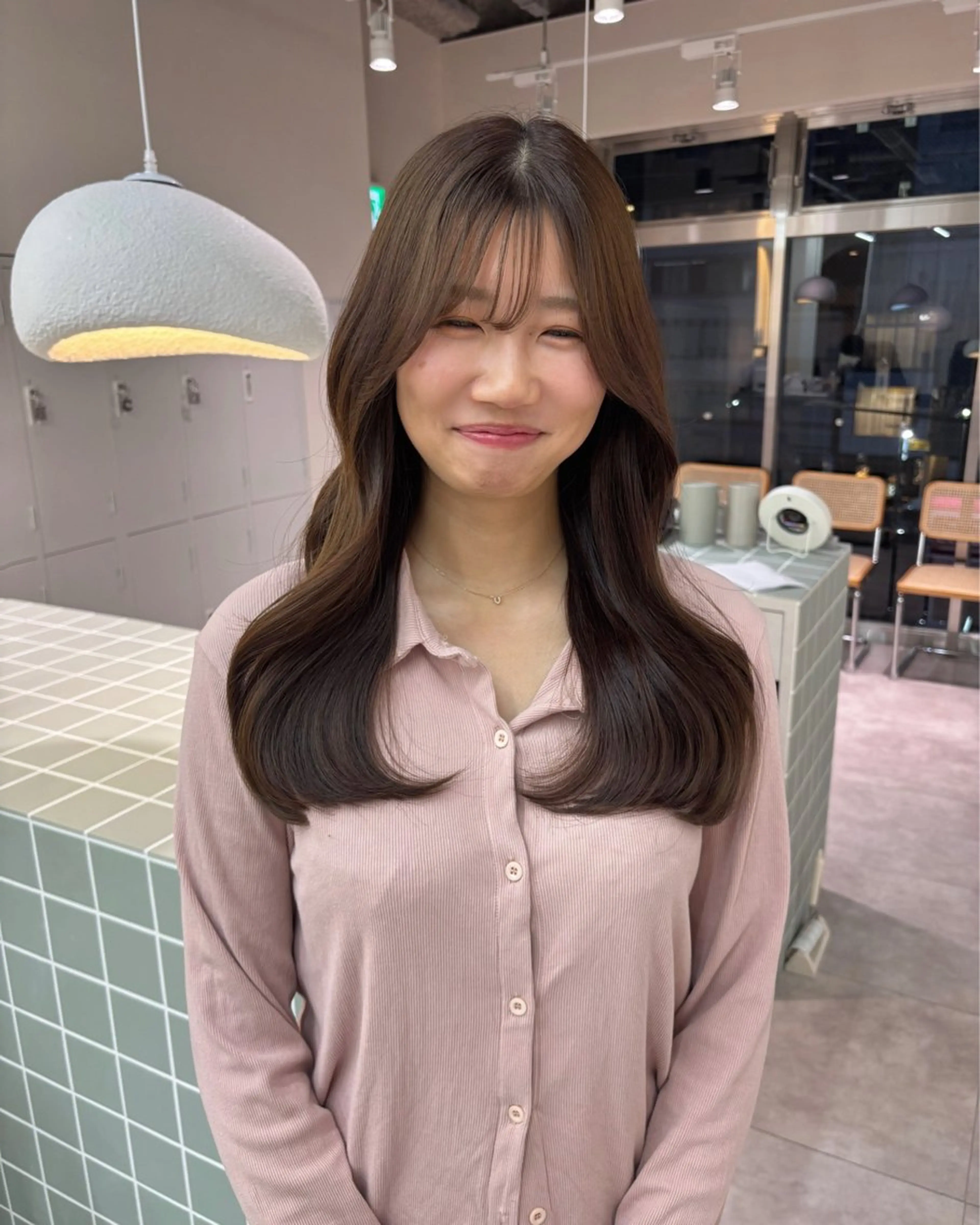 セミロング カラー カット ヘアカラー トリートメント ヘッドスパ 広島/わかな/ヘア セット/オリーブのヘアスタイル