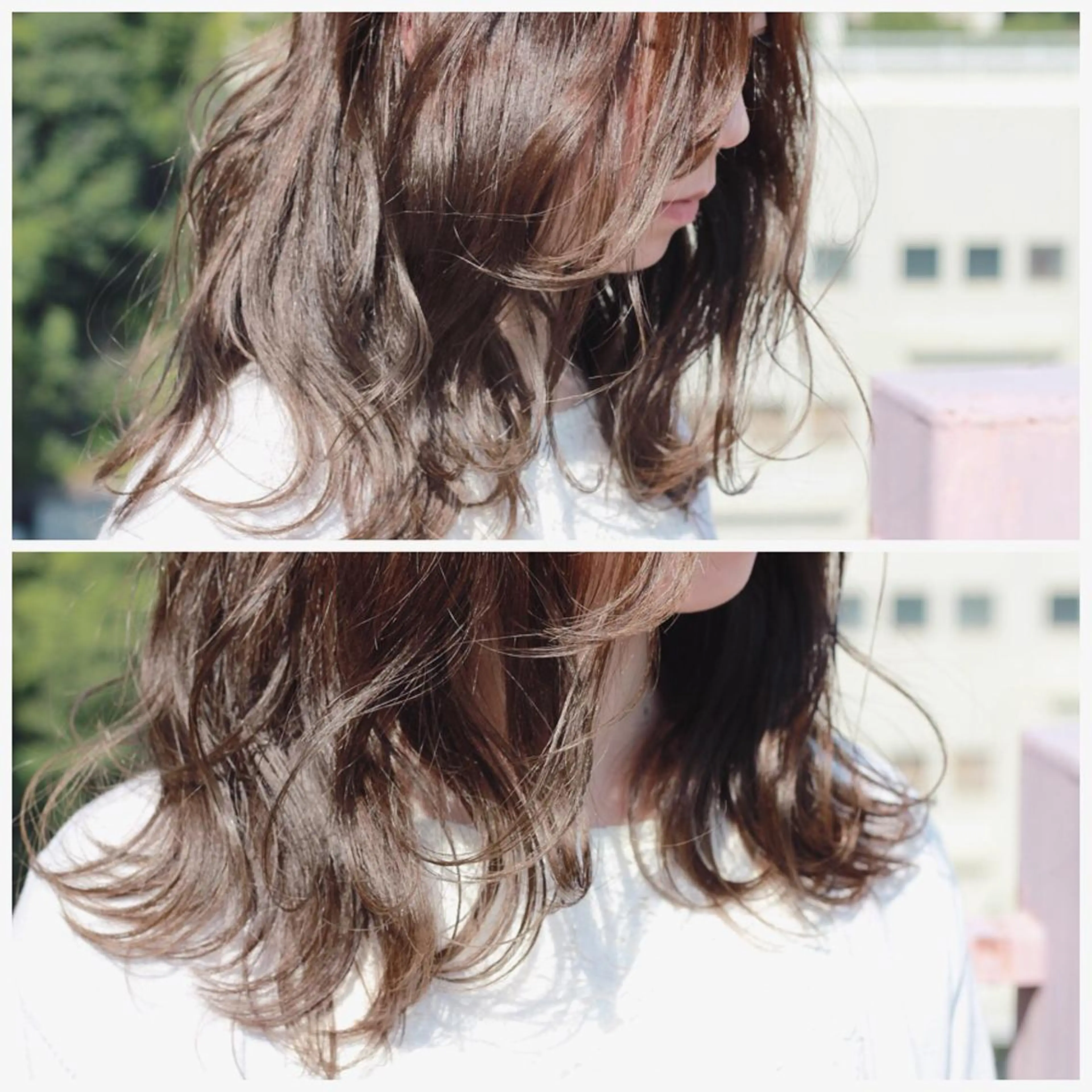 セミロング カラー グレージュ カット パーマ Viage （ビアージュ）のヘアスタイル