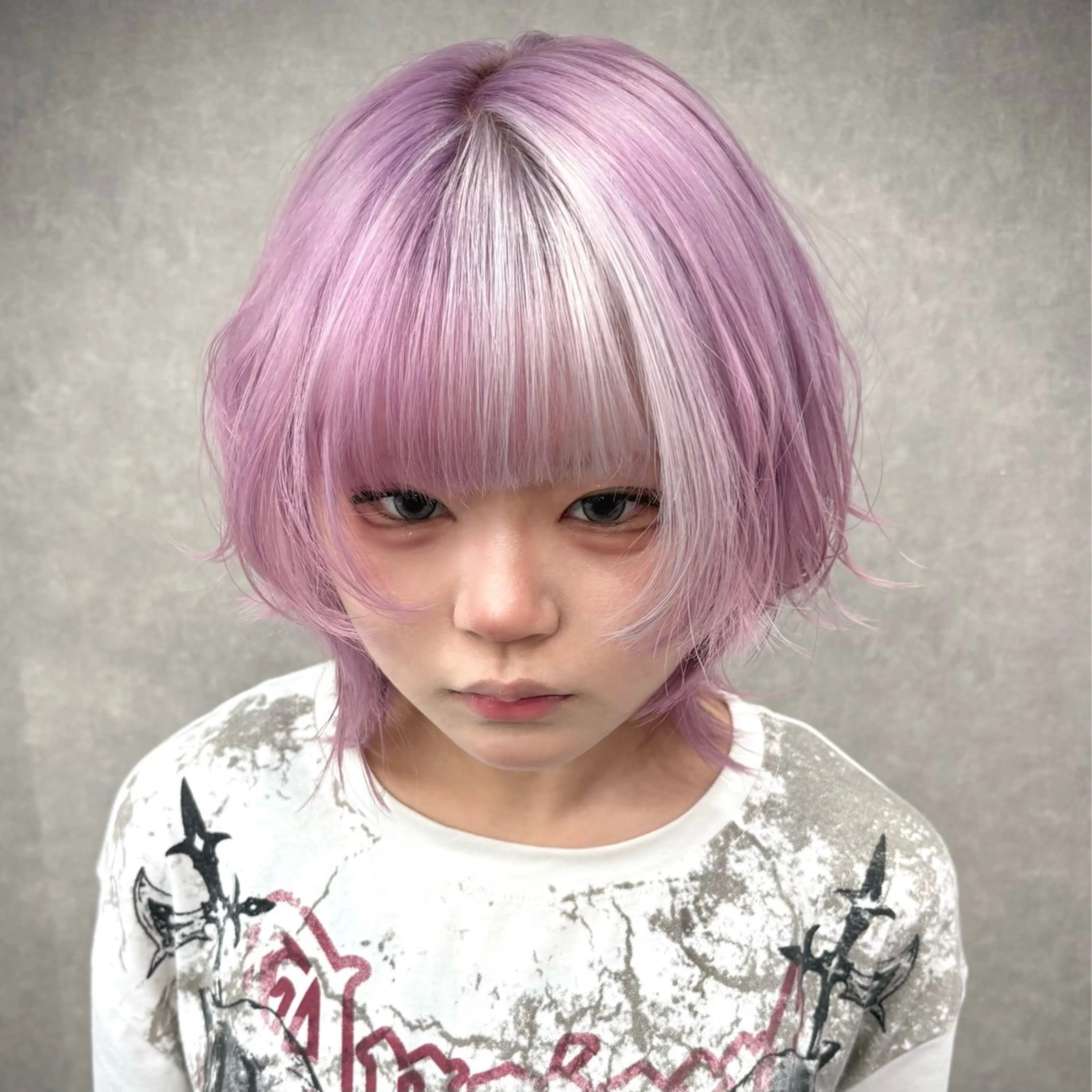 ミディアム カラー ラベンダーカラー ピンクカラー ピンクラベンダー ウルフカット いろあそび所属・八王子早朝🉐カット モデル募集🉐のヘアスタイル