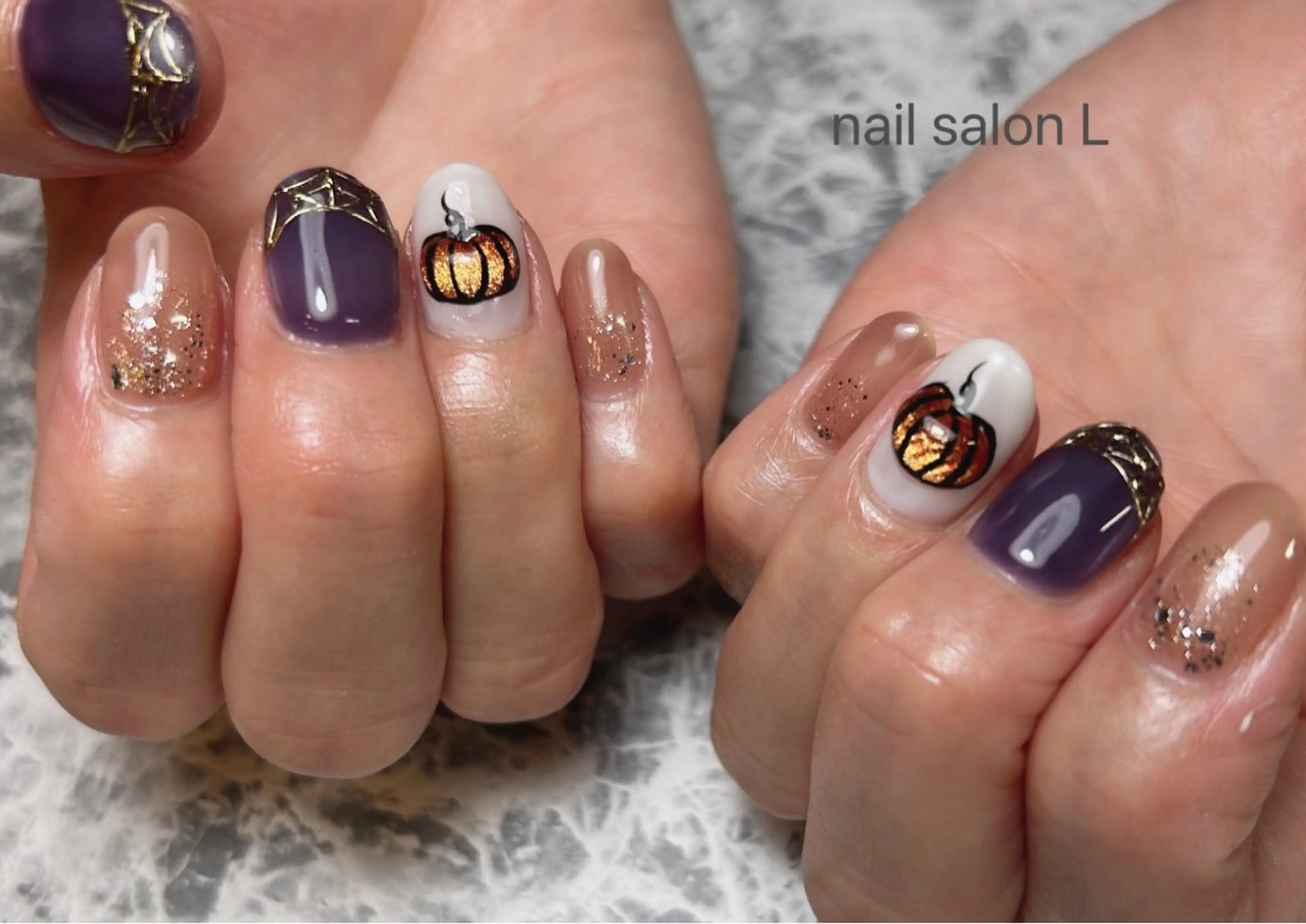 ネイル ハロウィン ハンドネイル 吉川市 ネイルサロンLのネイルデザイン