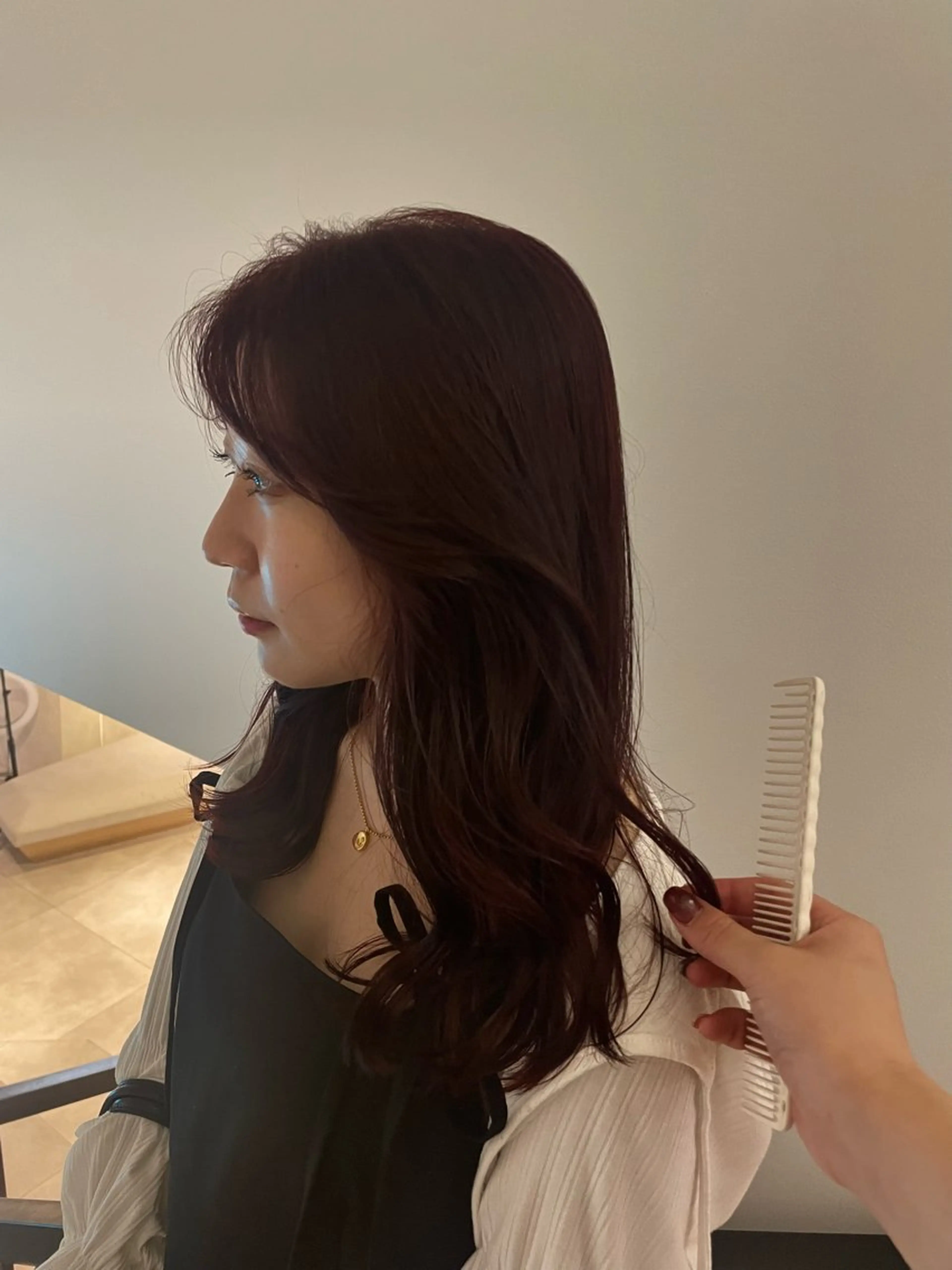 ロング カラー レッドカラー ヘアカラー 🌟暖色系ハイトーン 🌟AIのヘアスタイル