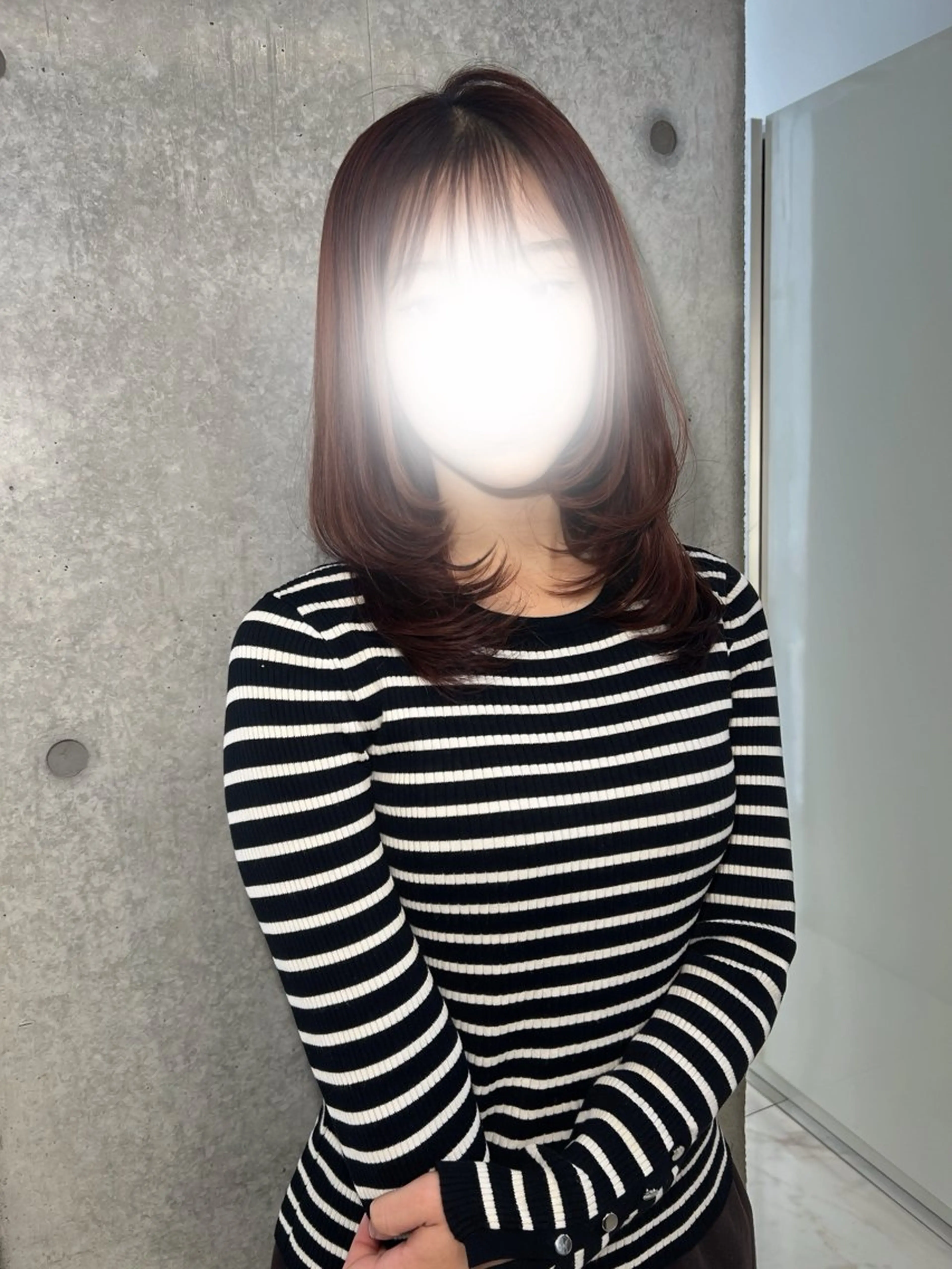 ミディアム 顔周りカット レイヤーカット カット ️💜akari💜 ハイトーン/レイヤーのヘアスタイル