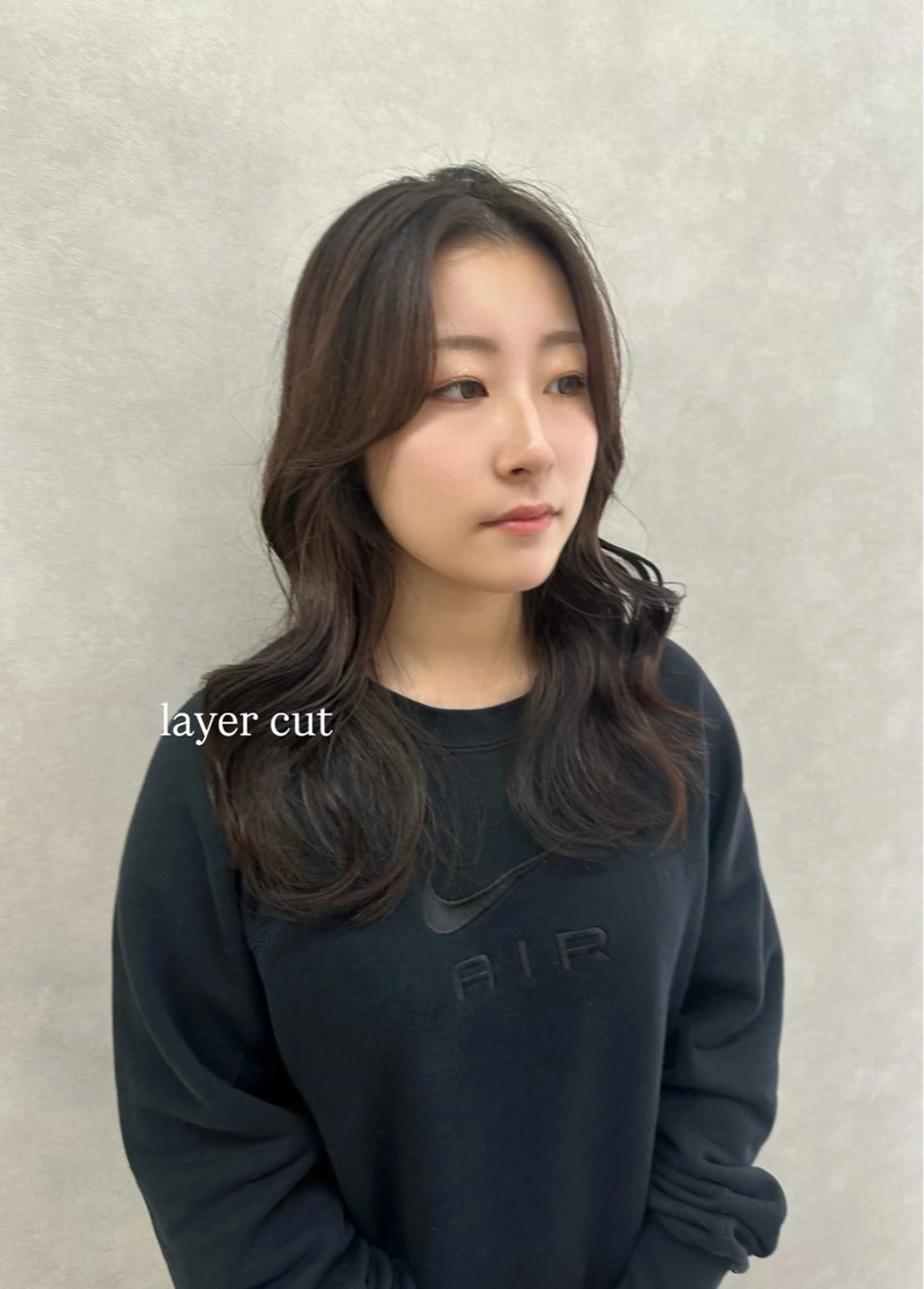 セミロング くびれヘア 顔周りカット レイヤーカット 小顔カット カット トリートメント 🇰🇷韓国スタイル レイヤー/ayanaのヘアスタイル