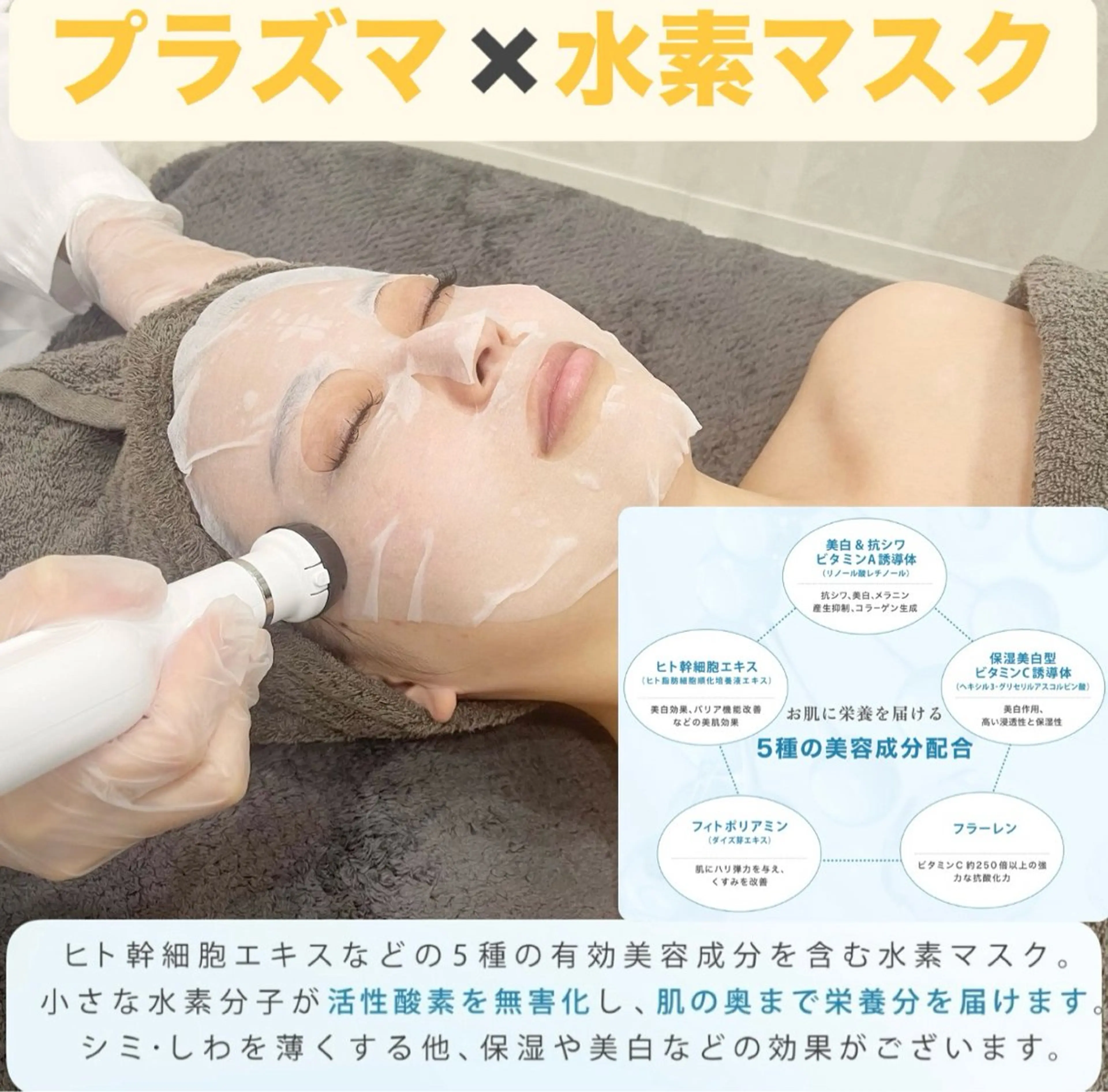 プラズマx水素のWケア毛穴引き締め&潤い補給の写真