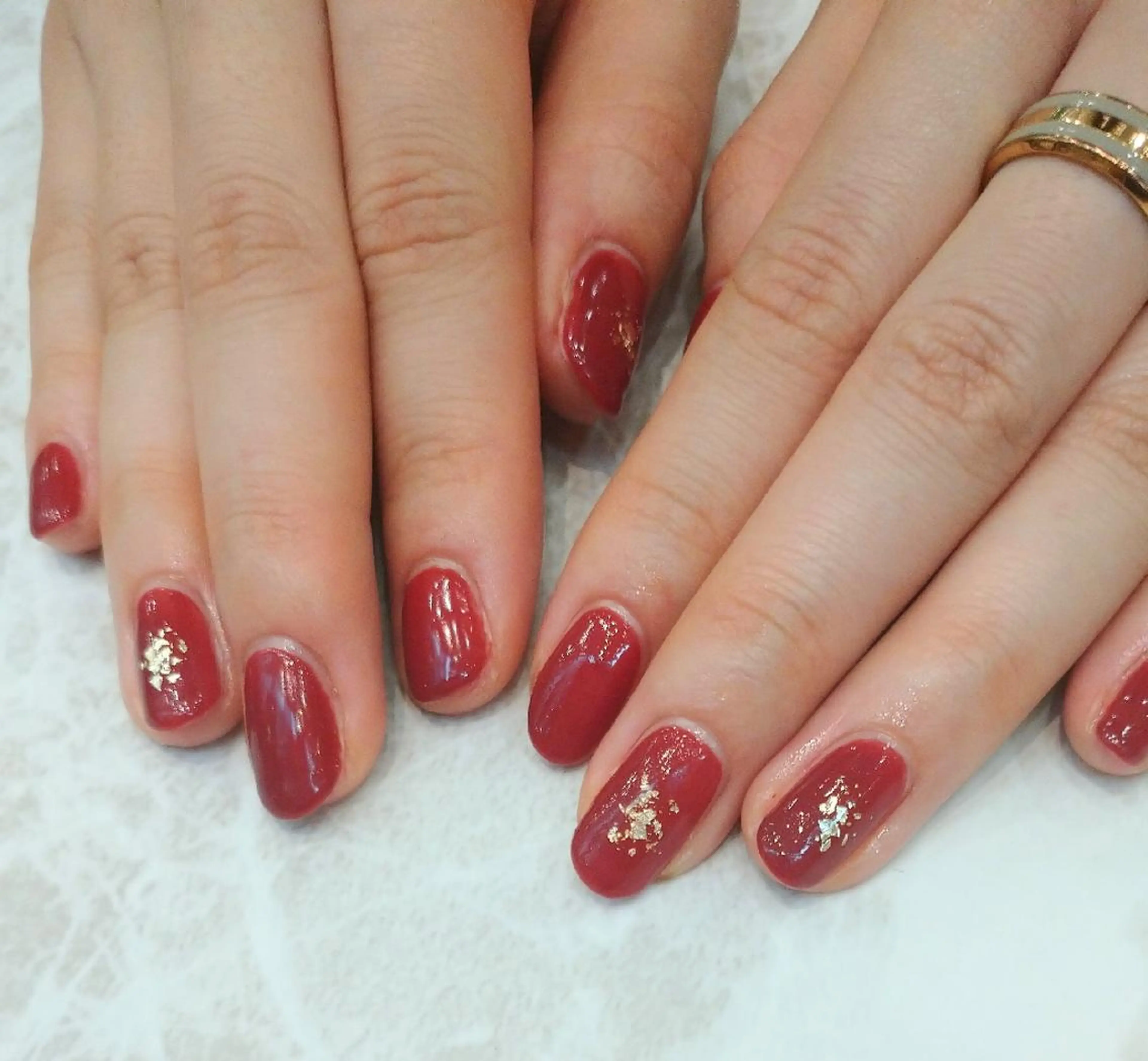 ネイル ボルドー ジェルネイル ワンカラーネイル パラジェル シンプルネイル ハンドネイル 會田 瑠衣のネイルデザイン