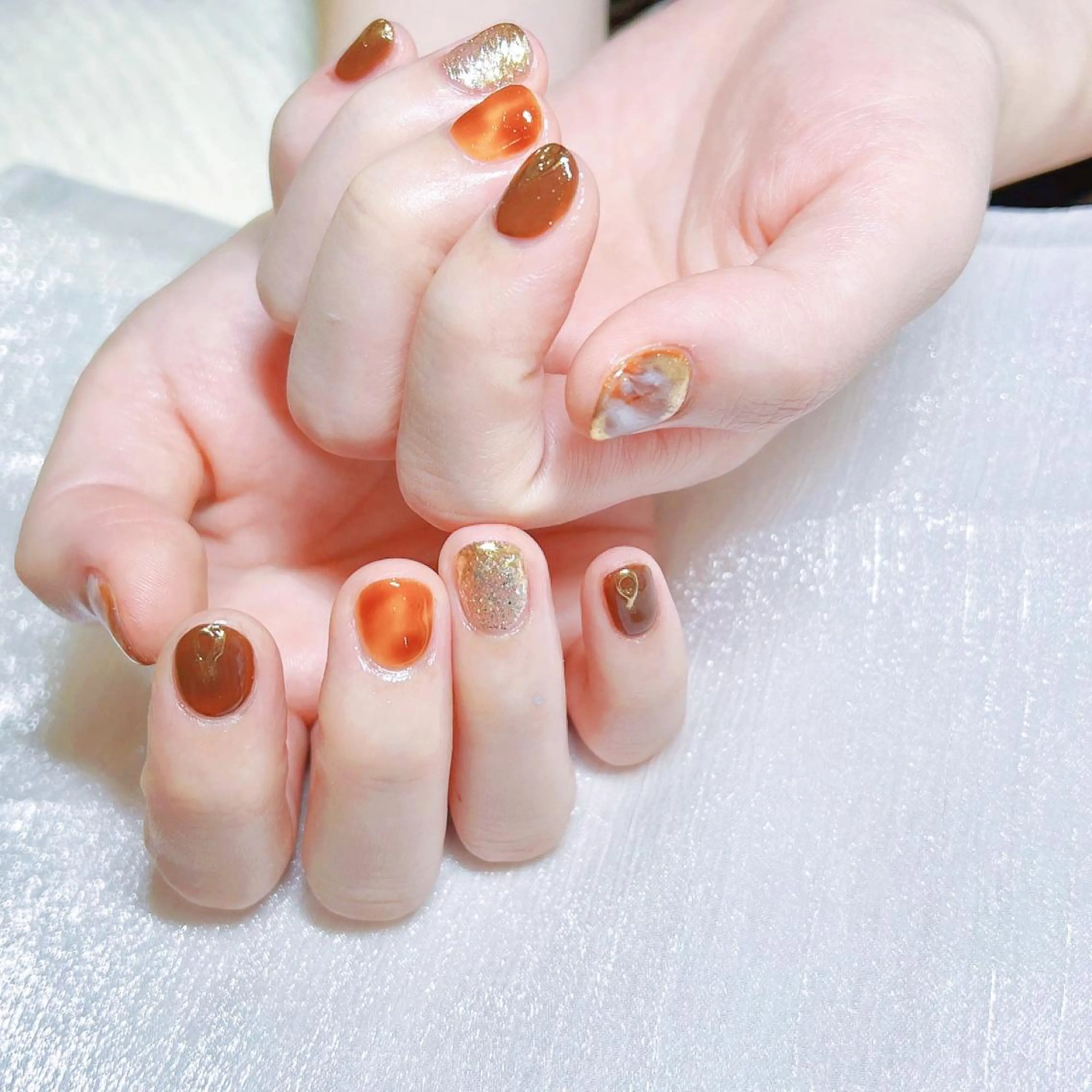 ネイル オーロラネイル フットネイル フレンチネイル ジェルネイル 韓国ネイル ハンドネイル ハンドケア 【ENサロン】 Rei🎀Nailのネイルデザイン