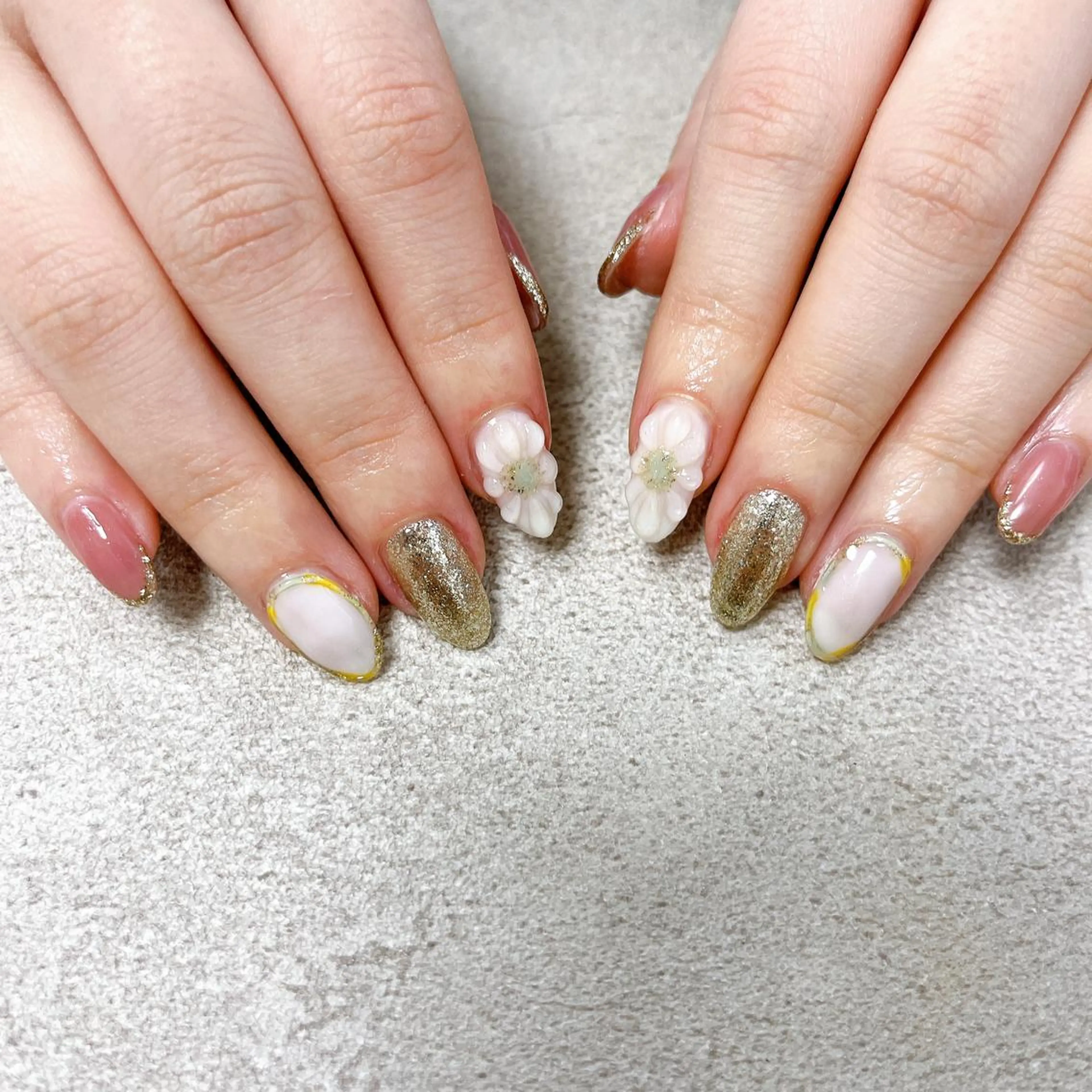 ネイル オーロラネイル フラワーネイル フットネイル フレンチネイル ジェルネイル Mogu nail 二子玉川のネイルデザイン