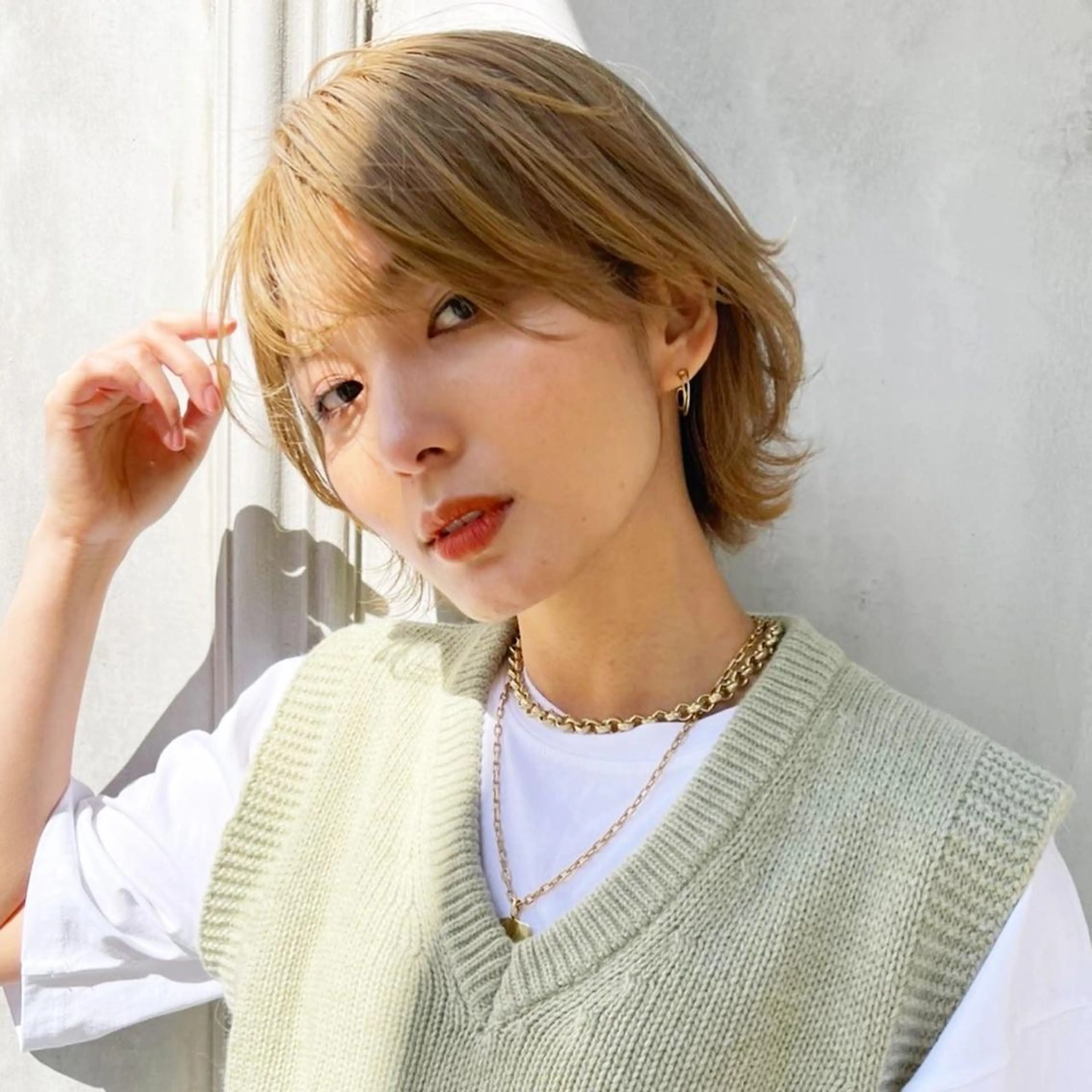 ショート ショートヘア ウルフカット カット ヘアカラー 河原 亮のヘアスタイル