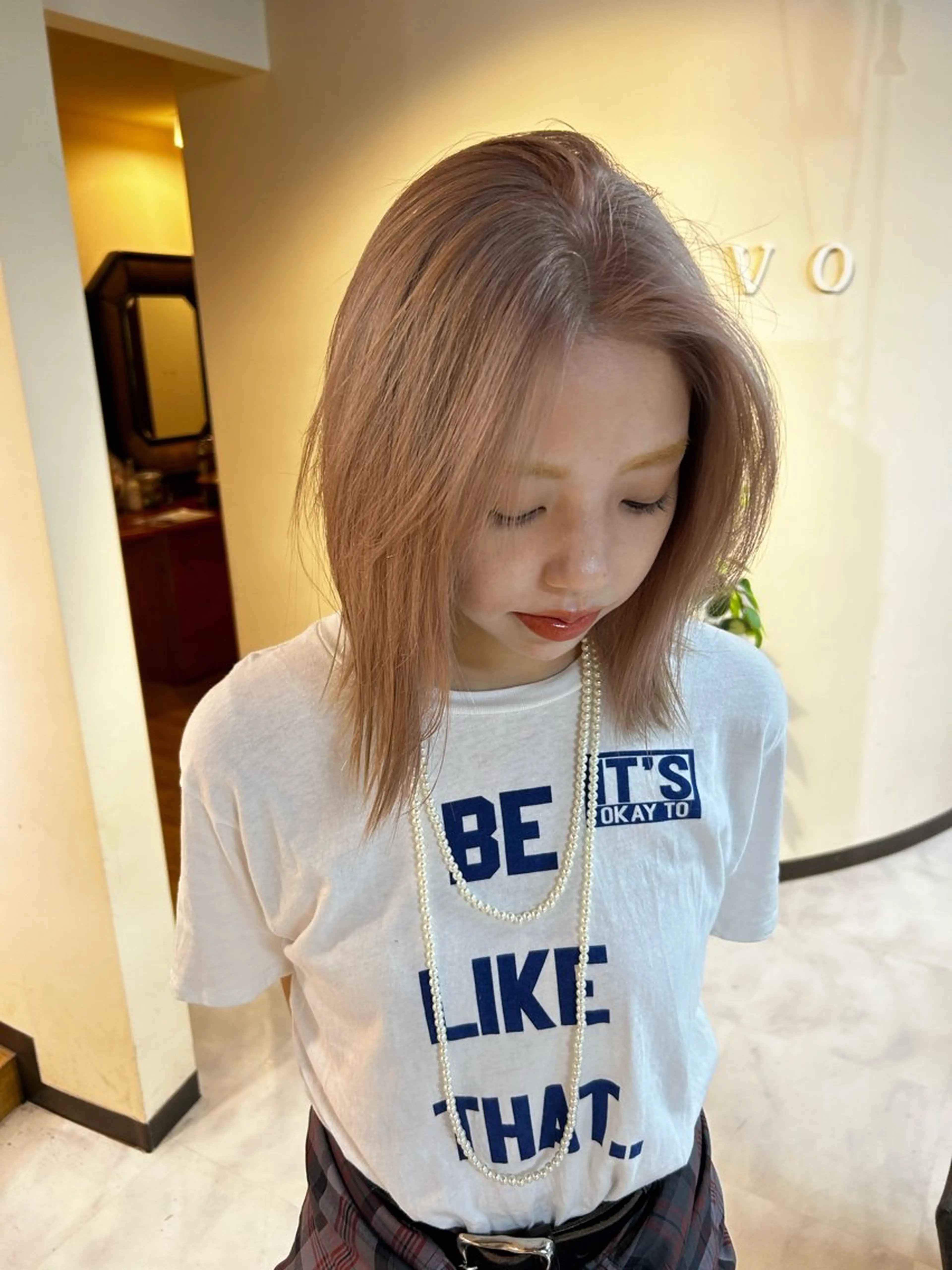 ミディアム カット ヘアカラー トリートメント 透明感/レイヤー/ 武士るな🌿‬のヘアスタイル