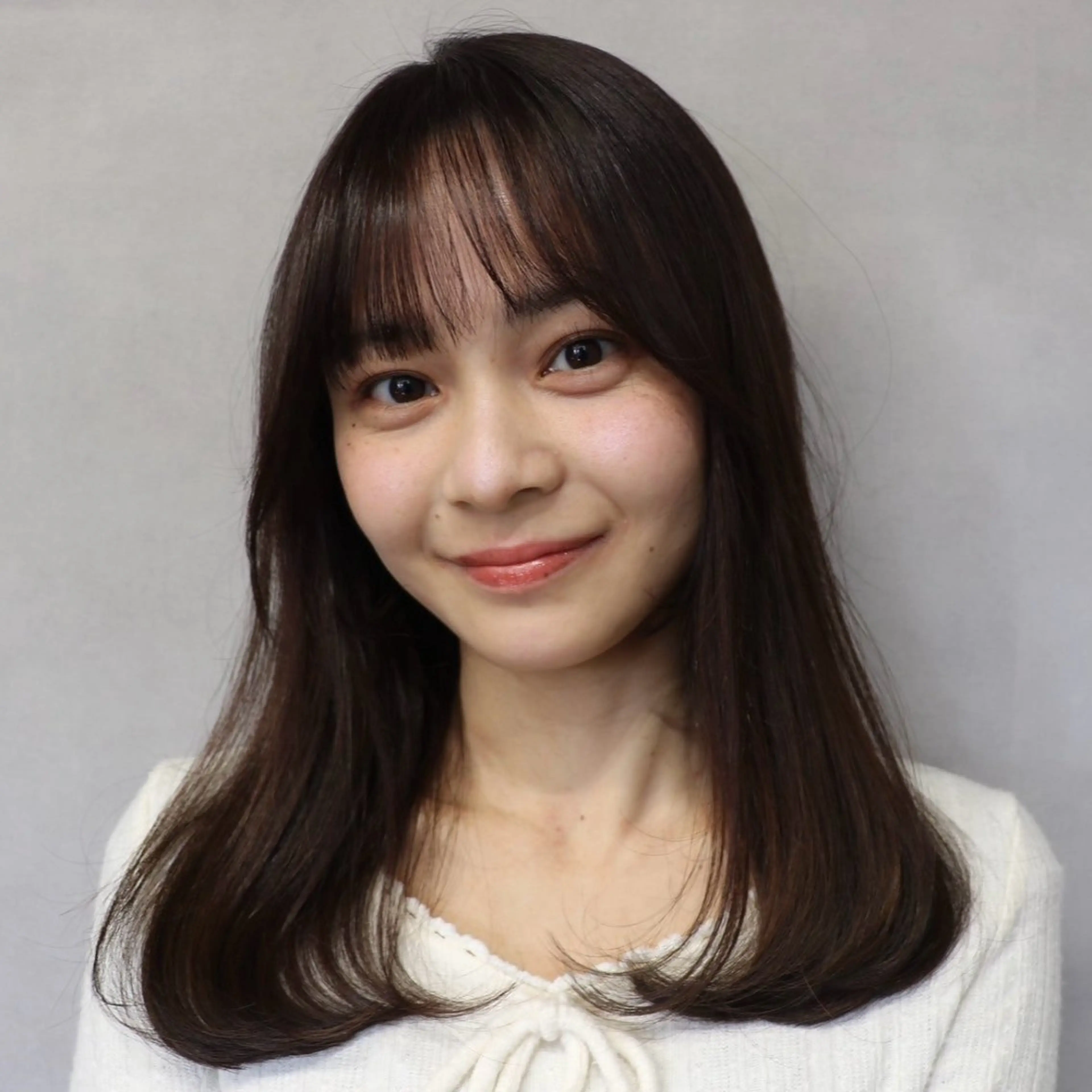 ミディアム カット ヘアカラー トリートメント 阿倍野/髪質改善 /縮毛矯正/坪田幸広のヘアスタイル