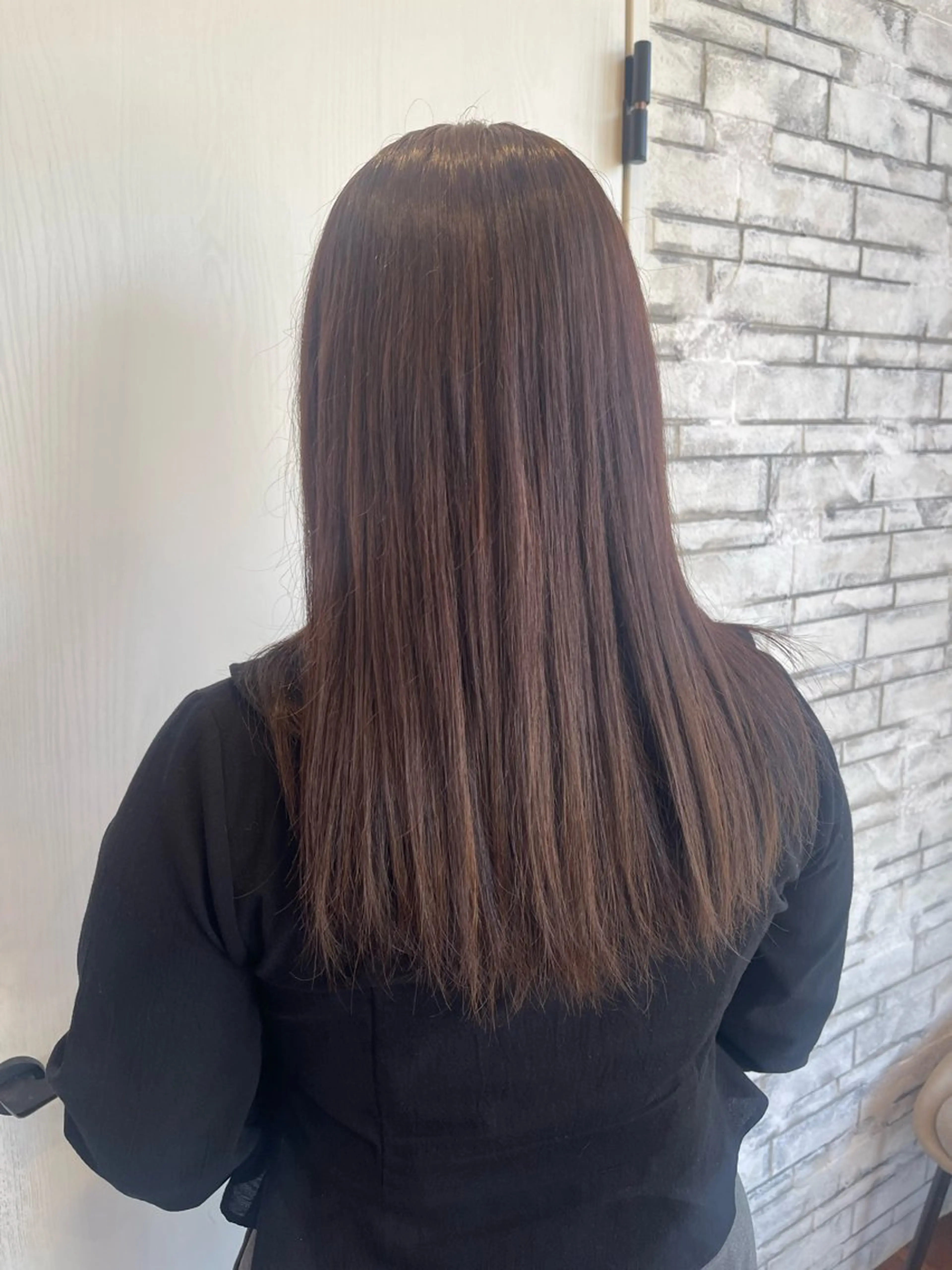 セミロング カラー ブラウンカラー チョコレートブラウン ワンカラー💓 豊橋/まおのヘアスタイル