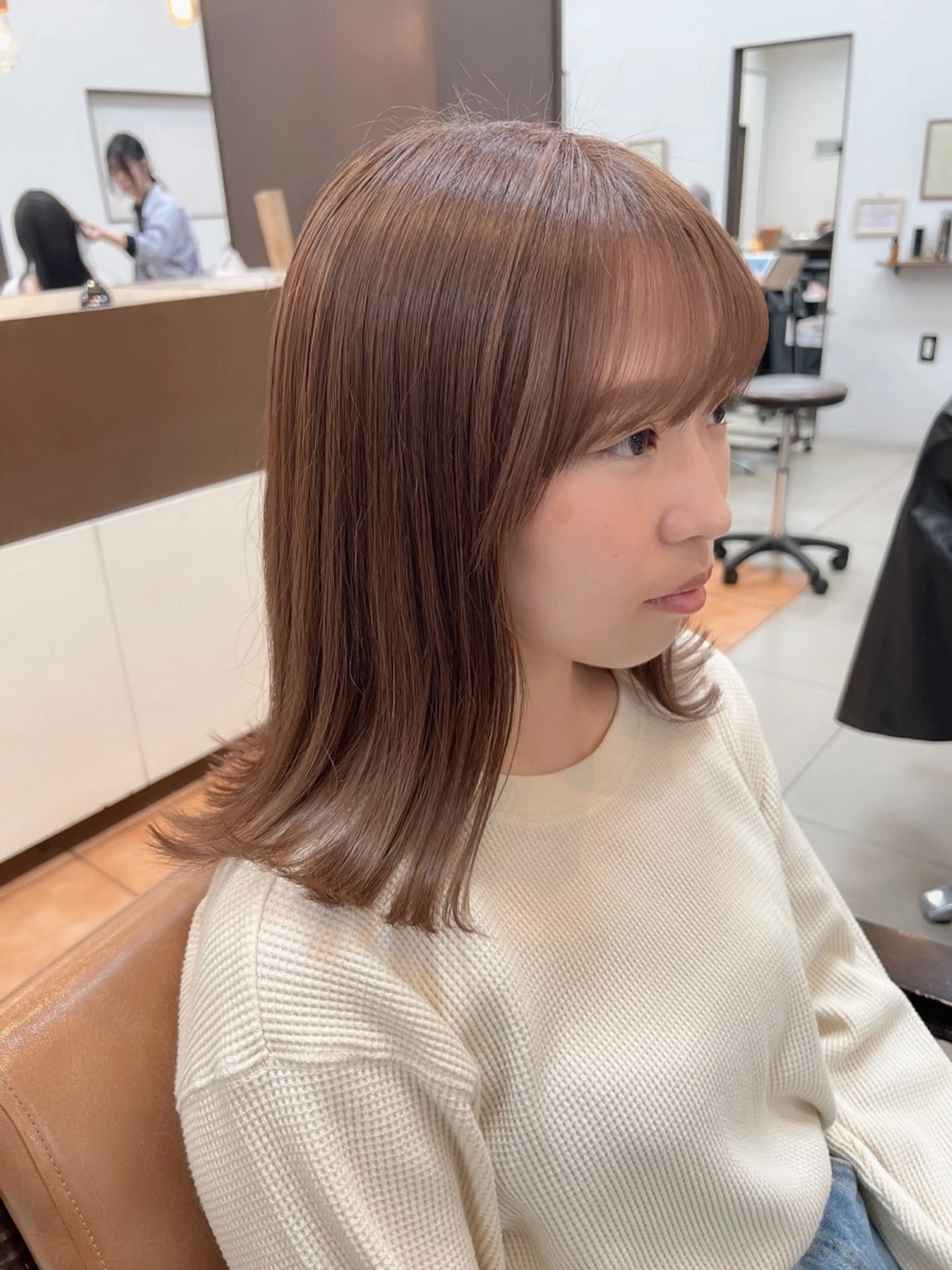 ミディアム カラー ブラウンカラー カット ヘアカラー 頭皮×髪質改善 透明感カラー💎中村のヘアスタイル