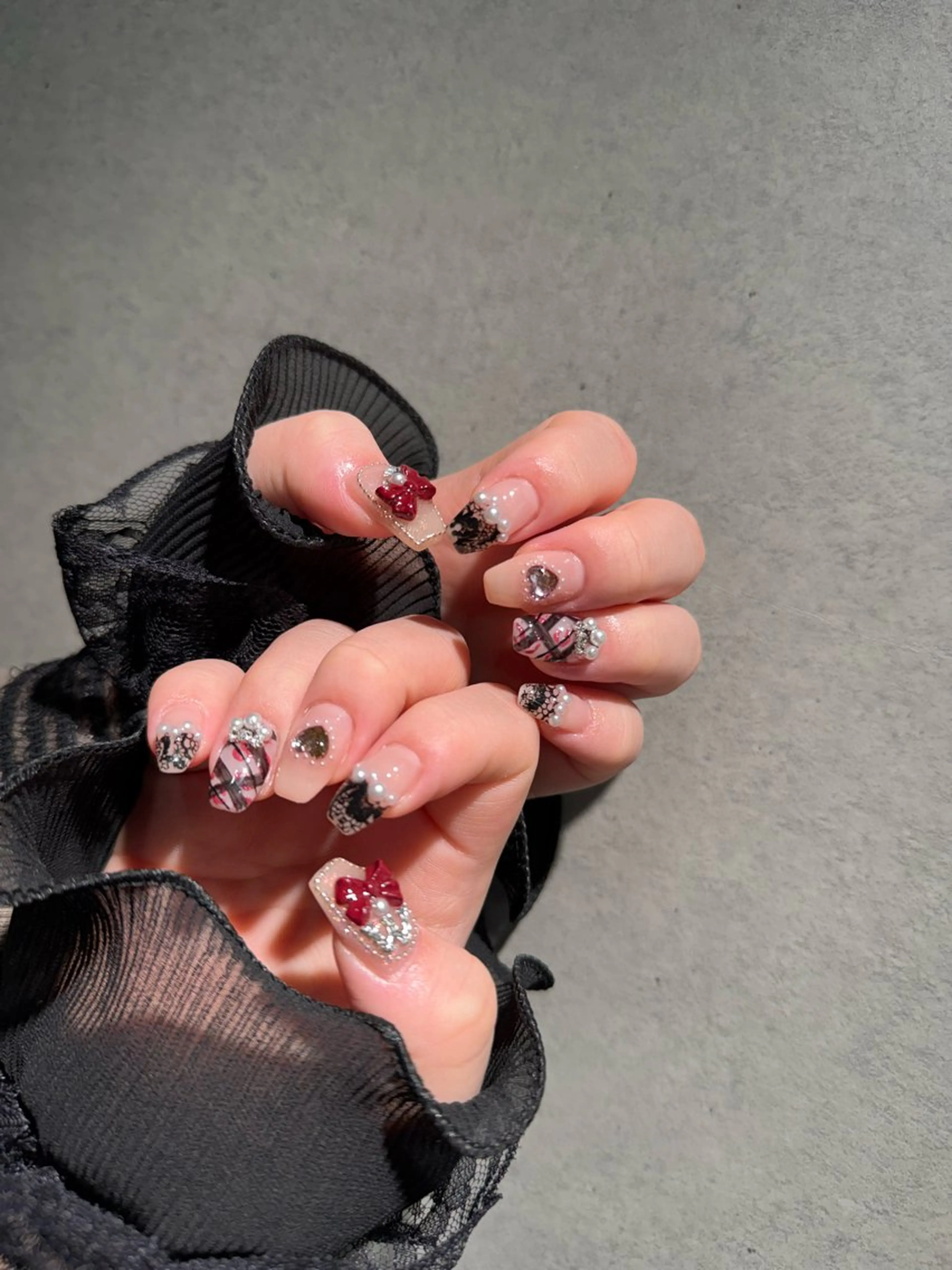 ネイル I-nailロング /ワンホン/キラキラのネイルデザイン