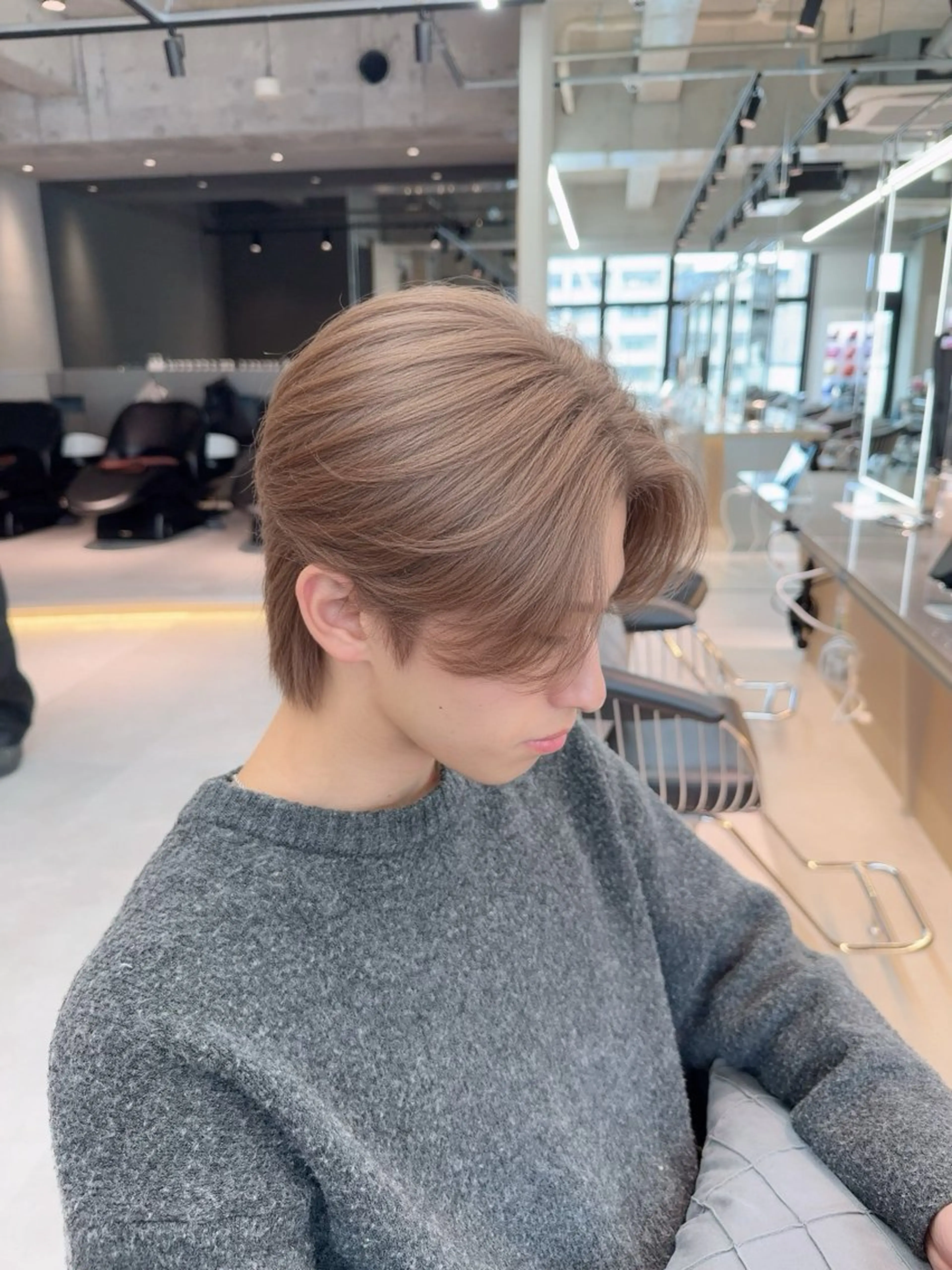 ミディアム カラー メンズ ヘアカラー トリートメント ARIA💎縮毛矯正 ブリーチ💎複雑履歴のヘアスタイル